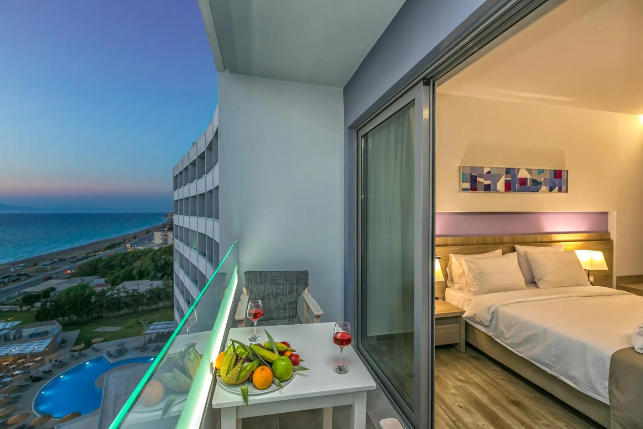 Balcony/Terrace, Bed in Akti Imperial Deluxe Resort & Spa Dolce by Wyndham