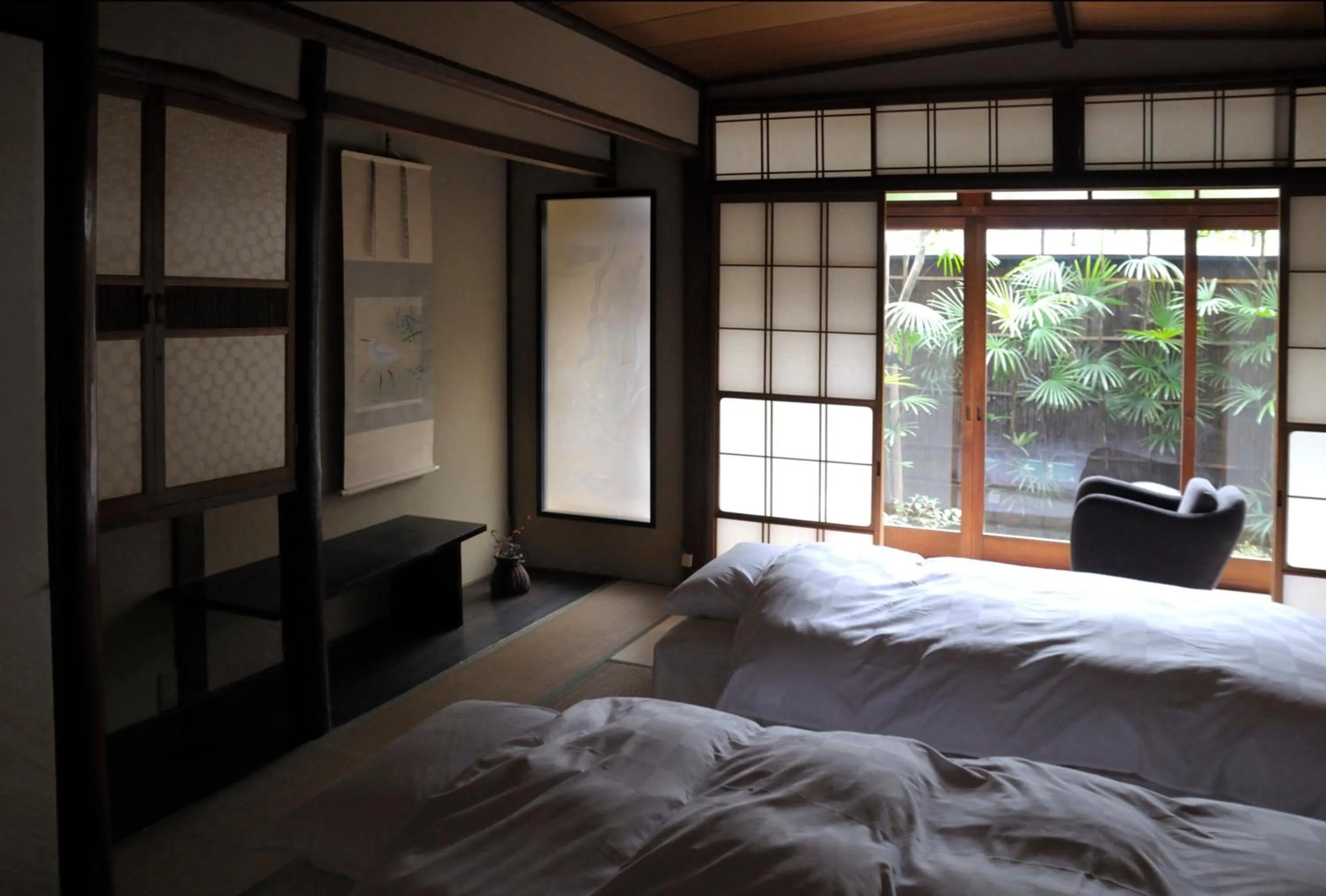 Photo of the whole room, Bed in IZUYASU Traditional Kyoto Inn serving Kyoto cuisine
