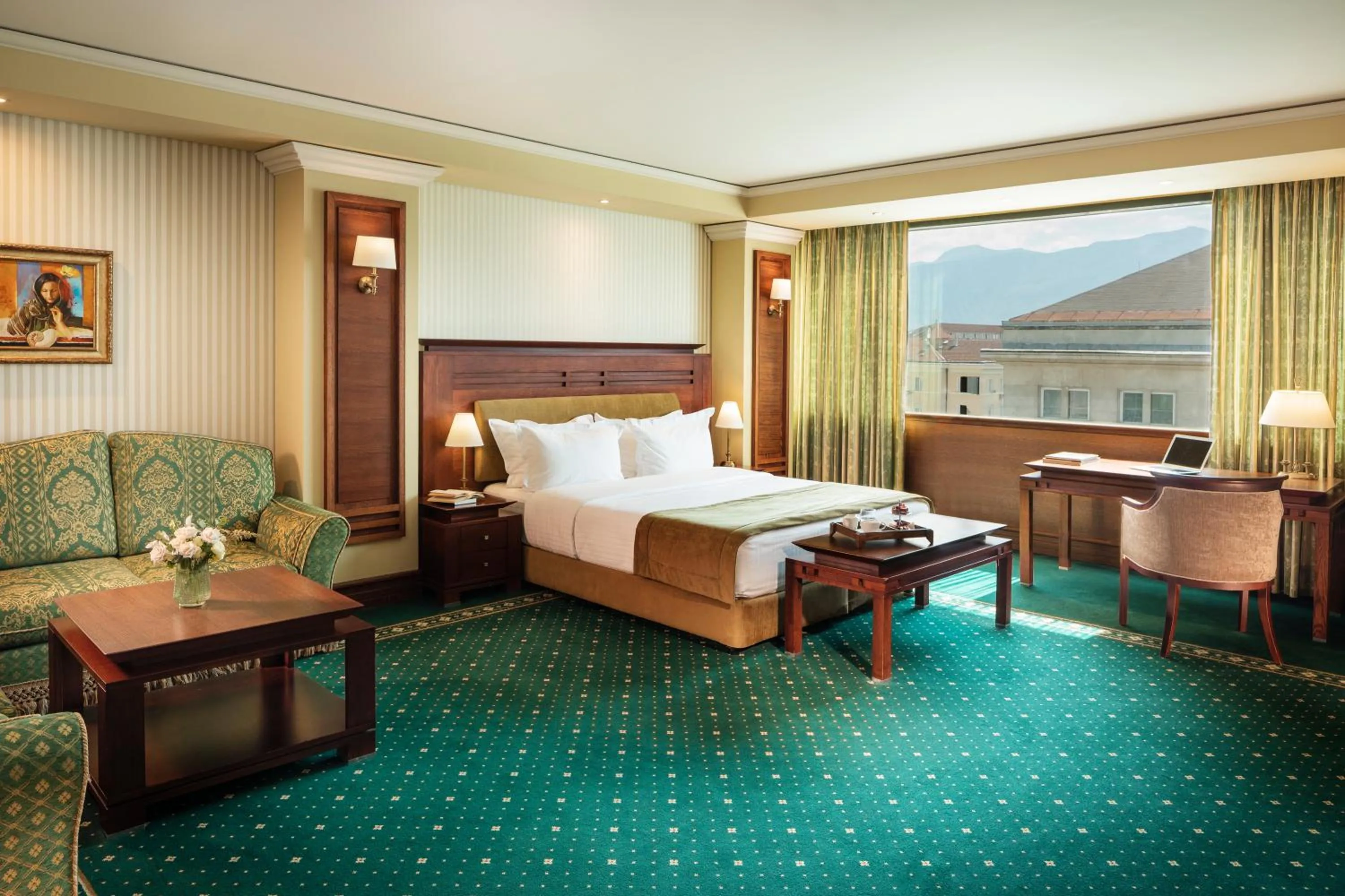 View (from property/room), Bed in Grand Hotel Sofia