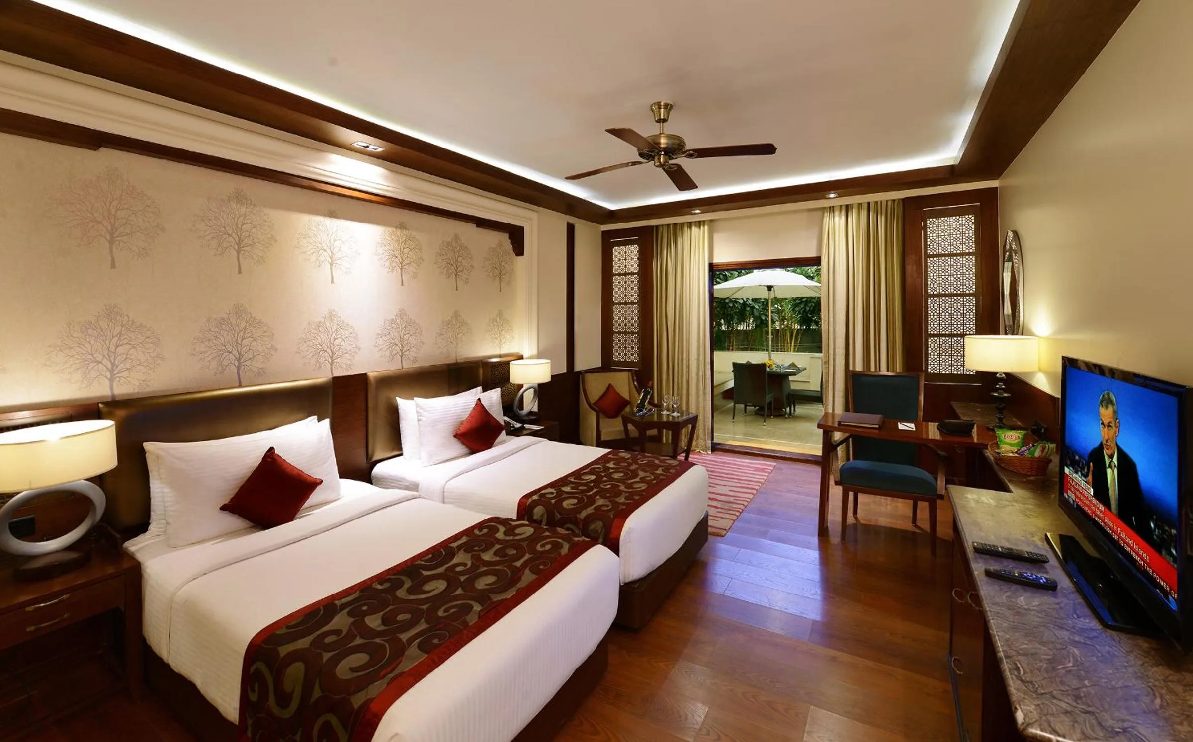 View (from property/room), Bed in Ananta Spa & Resort, Pushkar