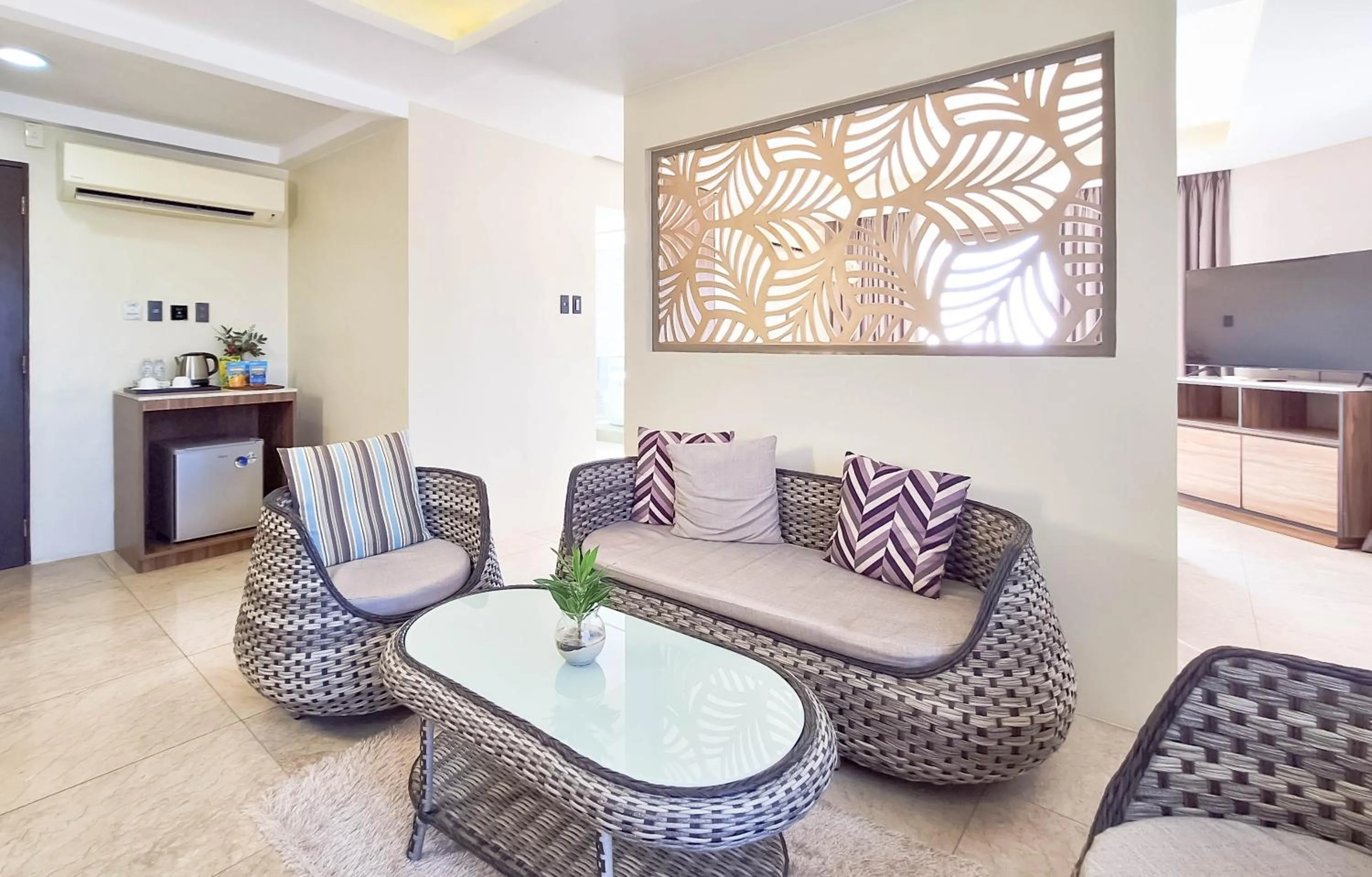 Living room in Boracay Ocean Club Beach Resort