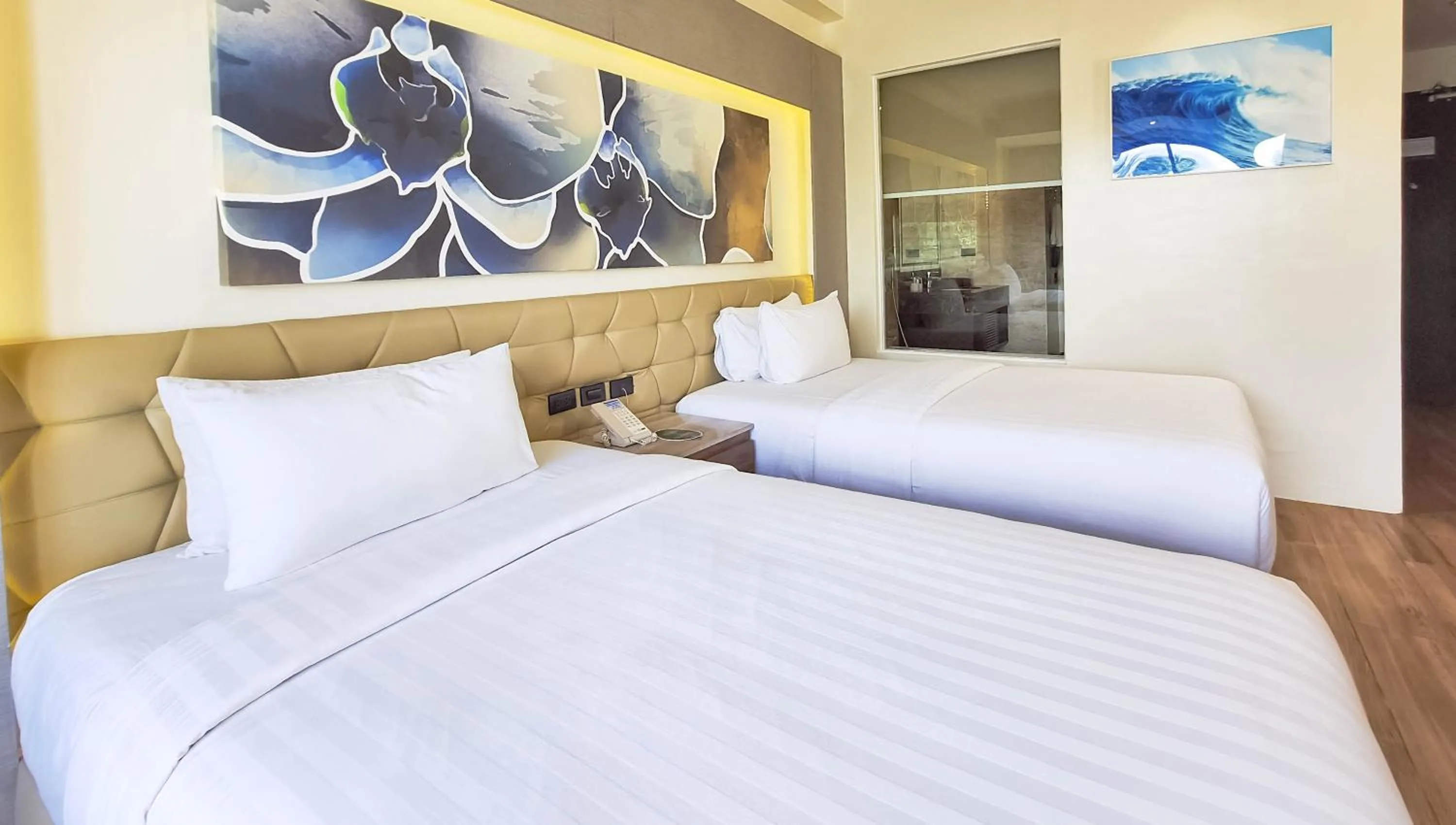 Bed in Boracay Ocean Club Beach Resort