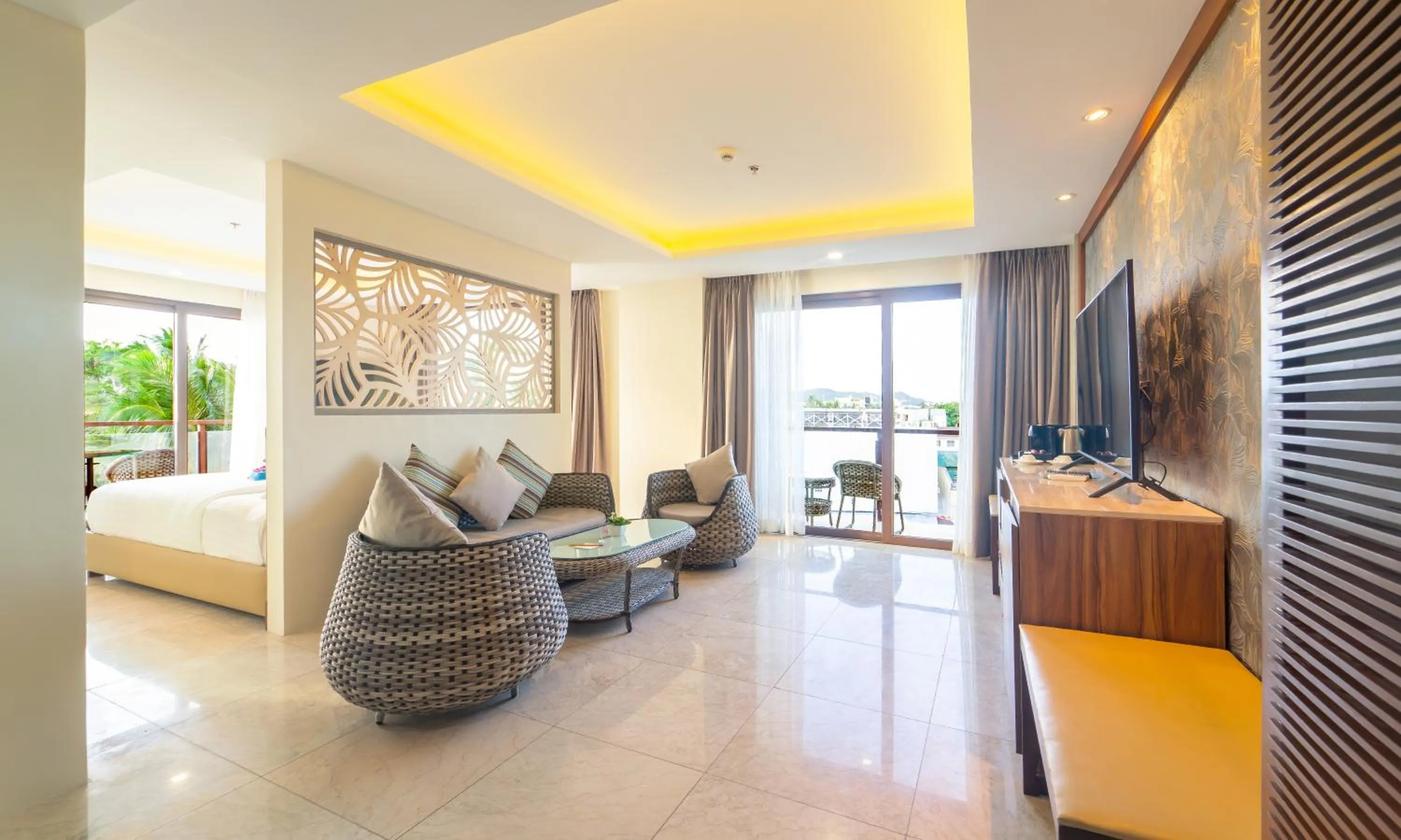 Bed in Boracay Ocean Club Beach Resort