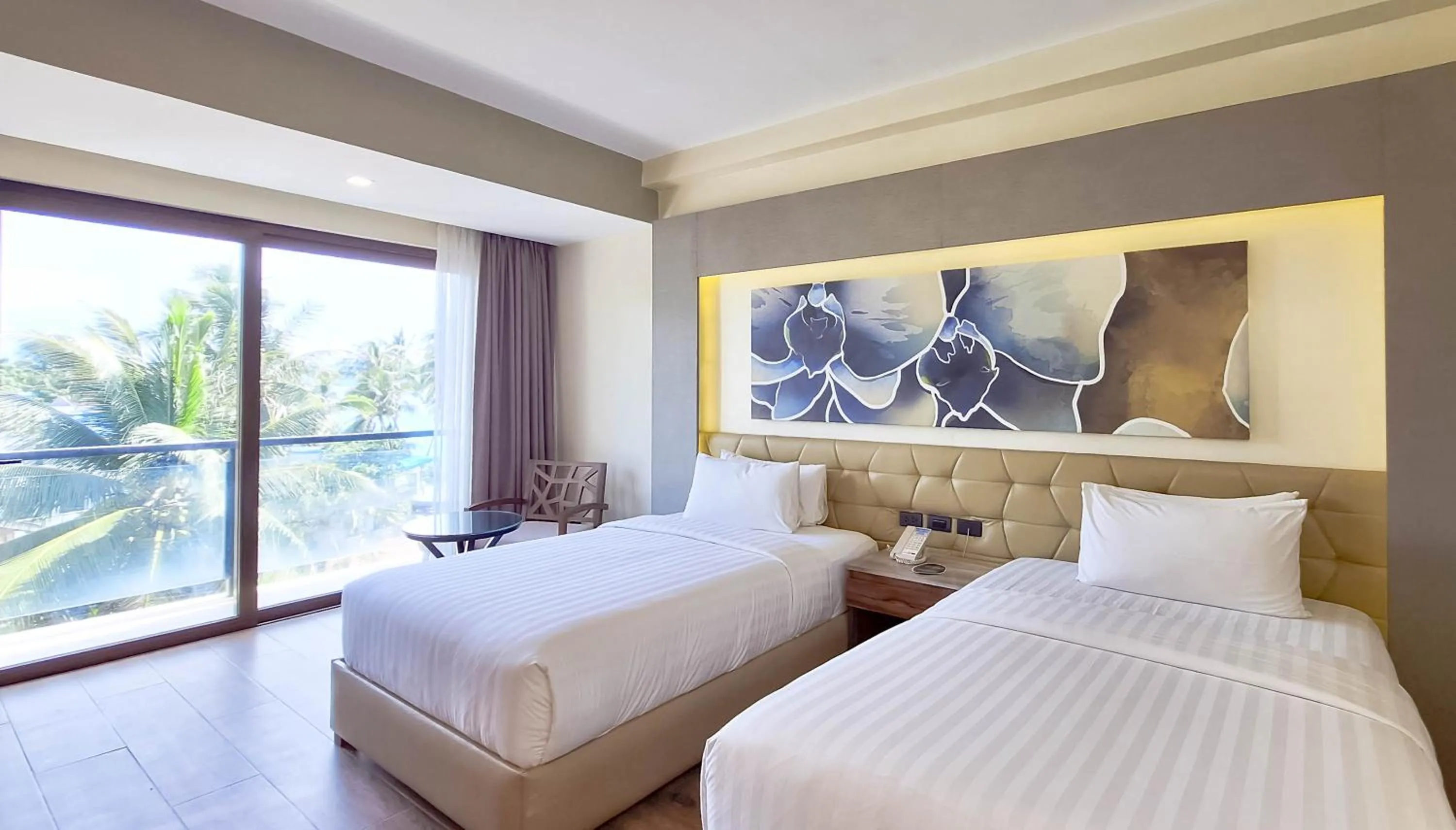 Bed in Boracay Ocean Club Beach Resort