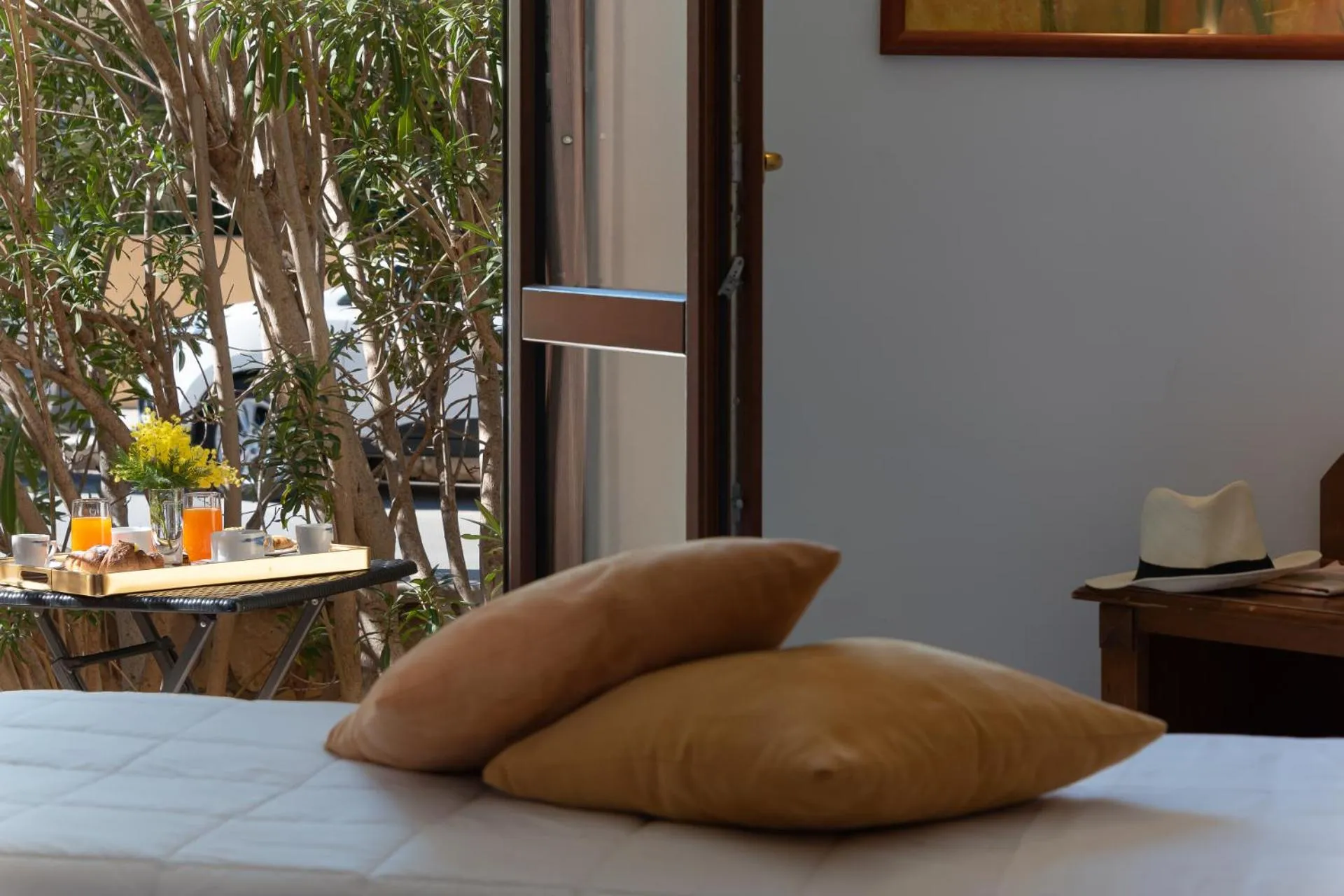 Decorative detail, Bed in Helios Hotel