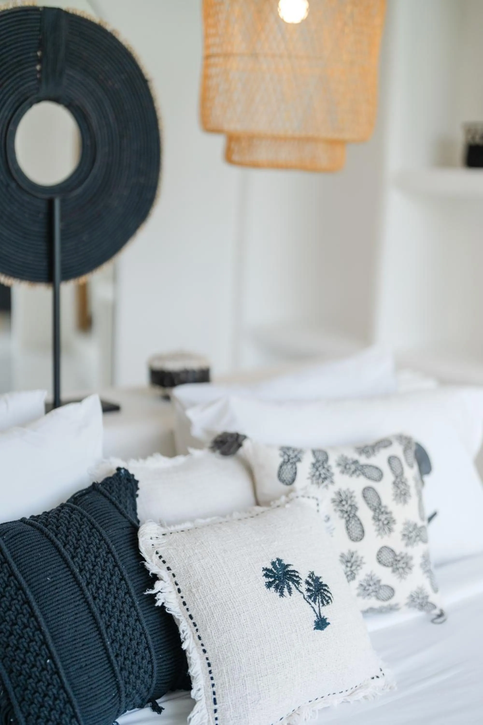 Decorative detail, Bed in White Palm Hotel Uluwatu Bali