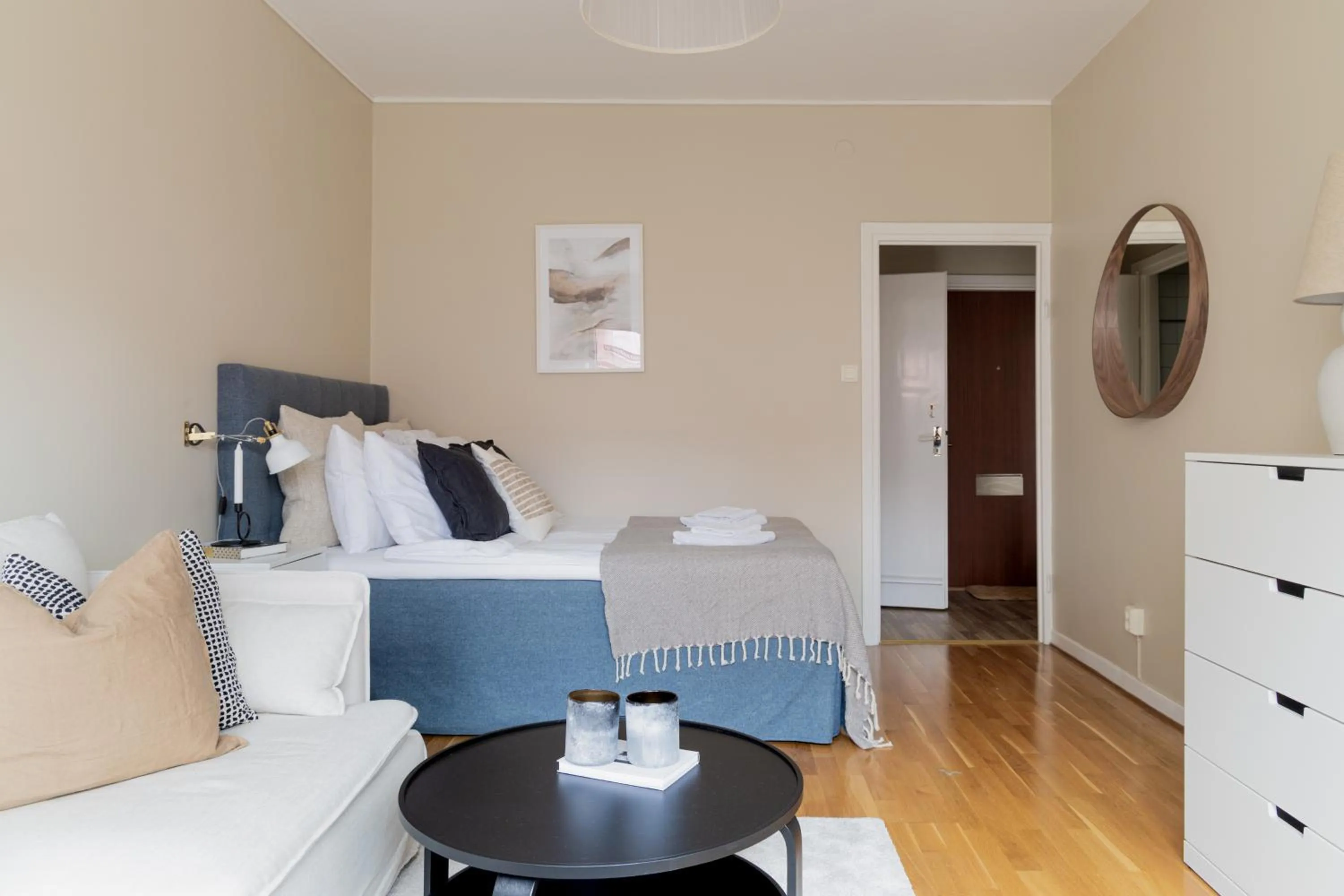 Bed in Hotel Tre Små Rum