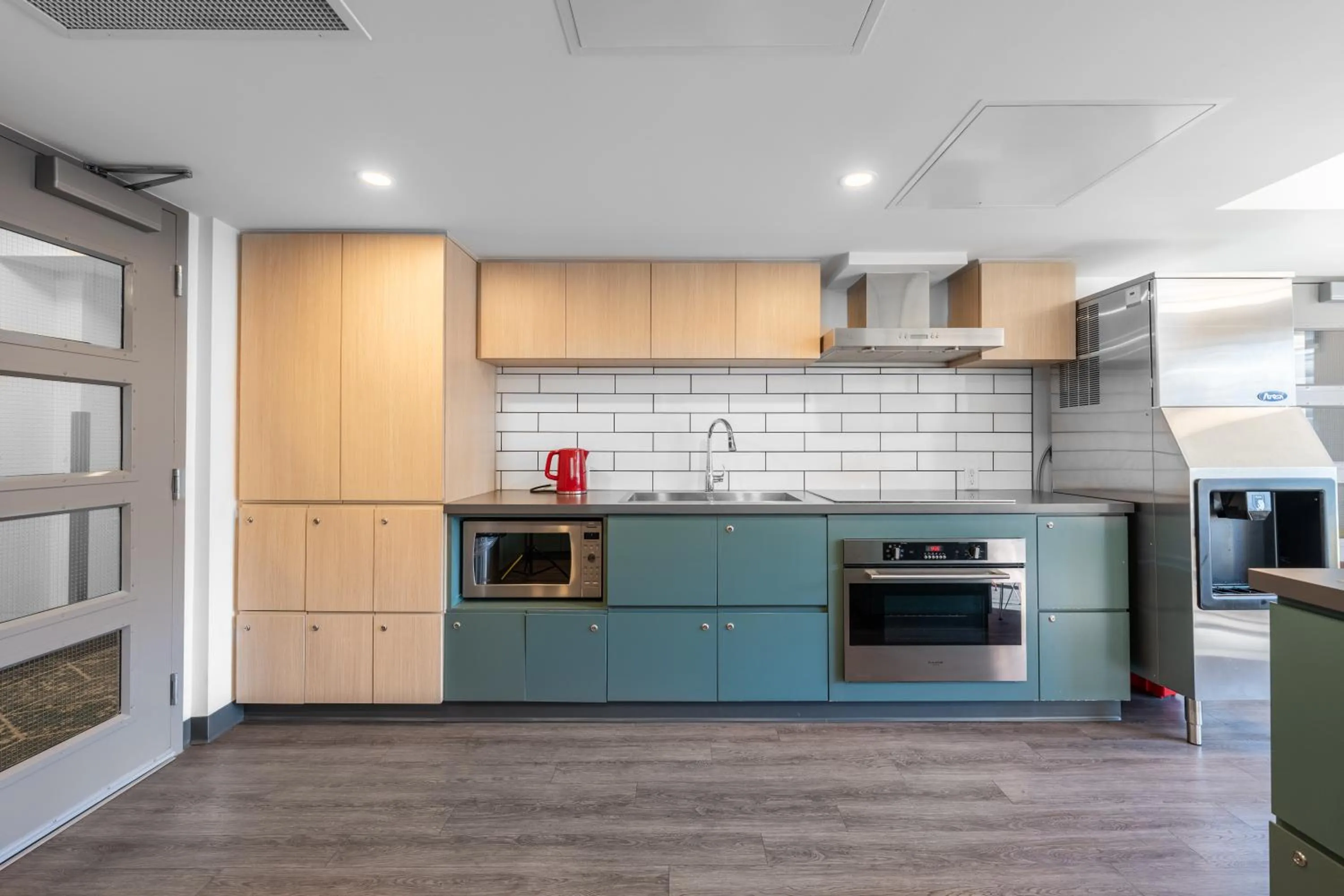 Communal kitchen in YWCA Hotel Vancouver