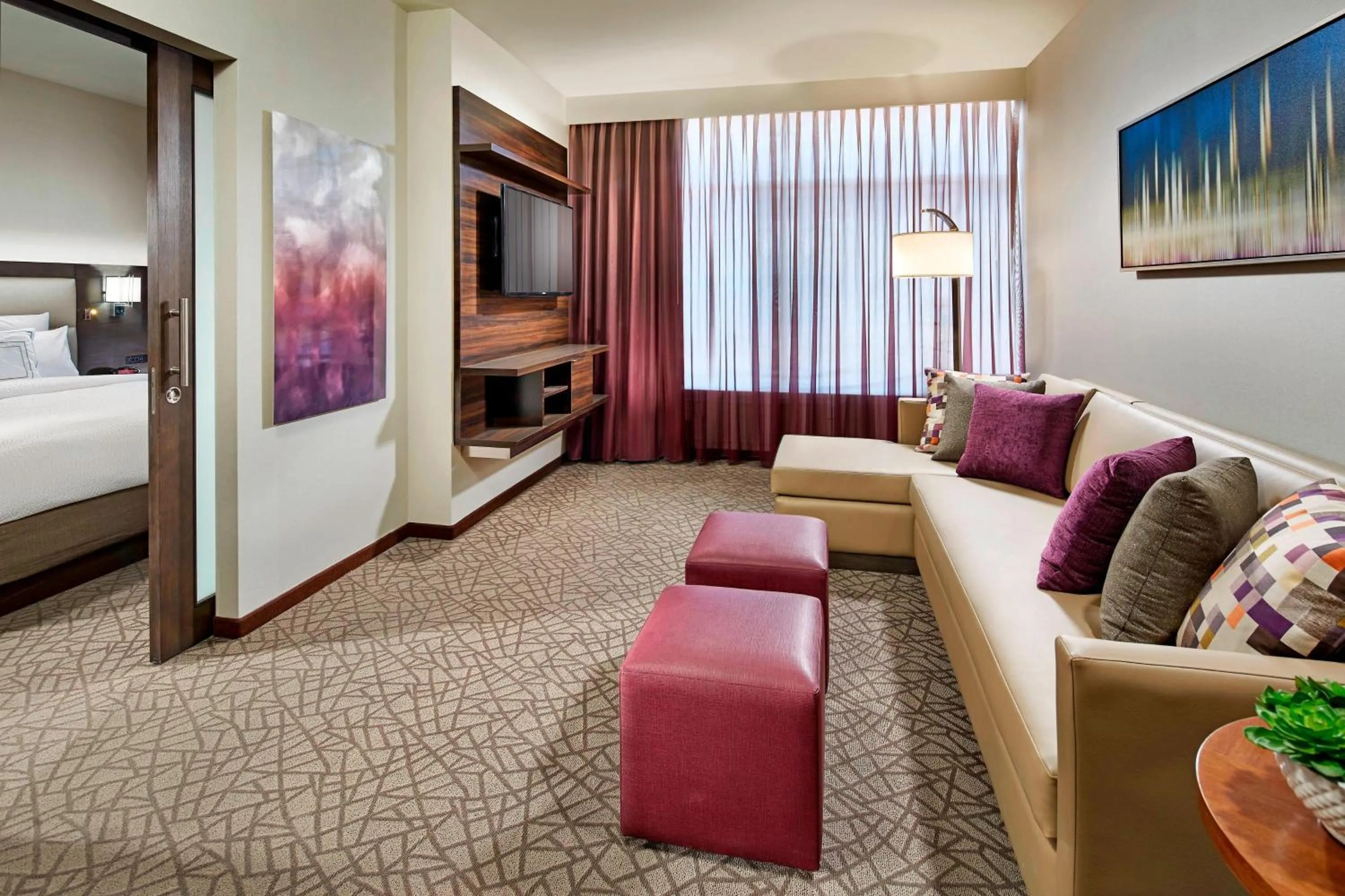 Living room, Bed in Residence Inn by Marriott at Anaheim Resort/Convention Center