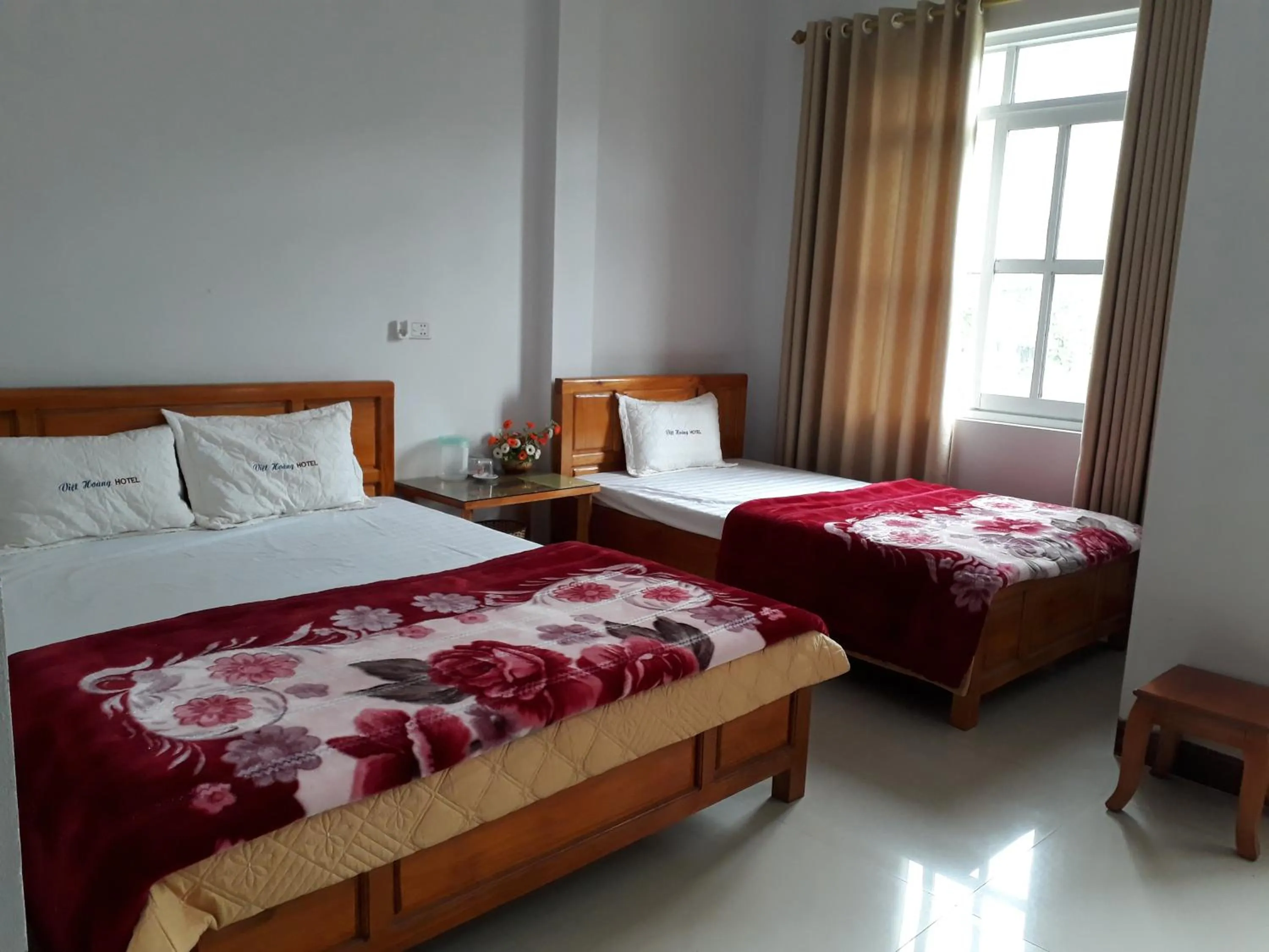 Bed in Viet Hoang Hotel Bao Lac