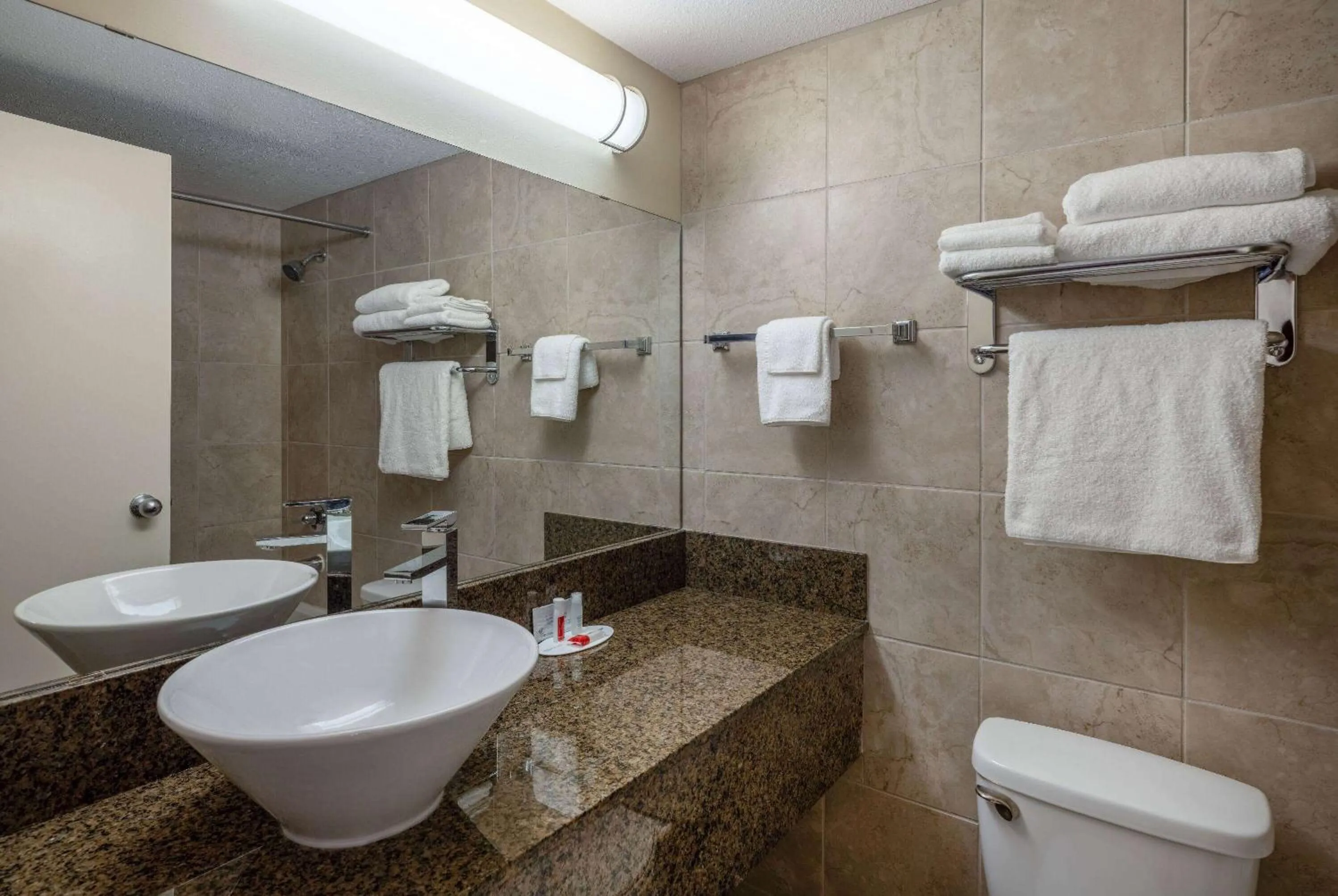 Bathroom in Super 8 by Wyndham Edmonton International Airport