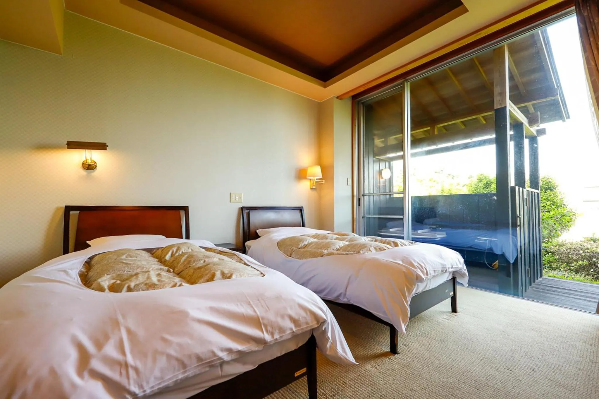 Bed in Ryokan Kiritani Hakoneso