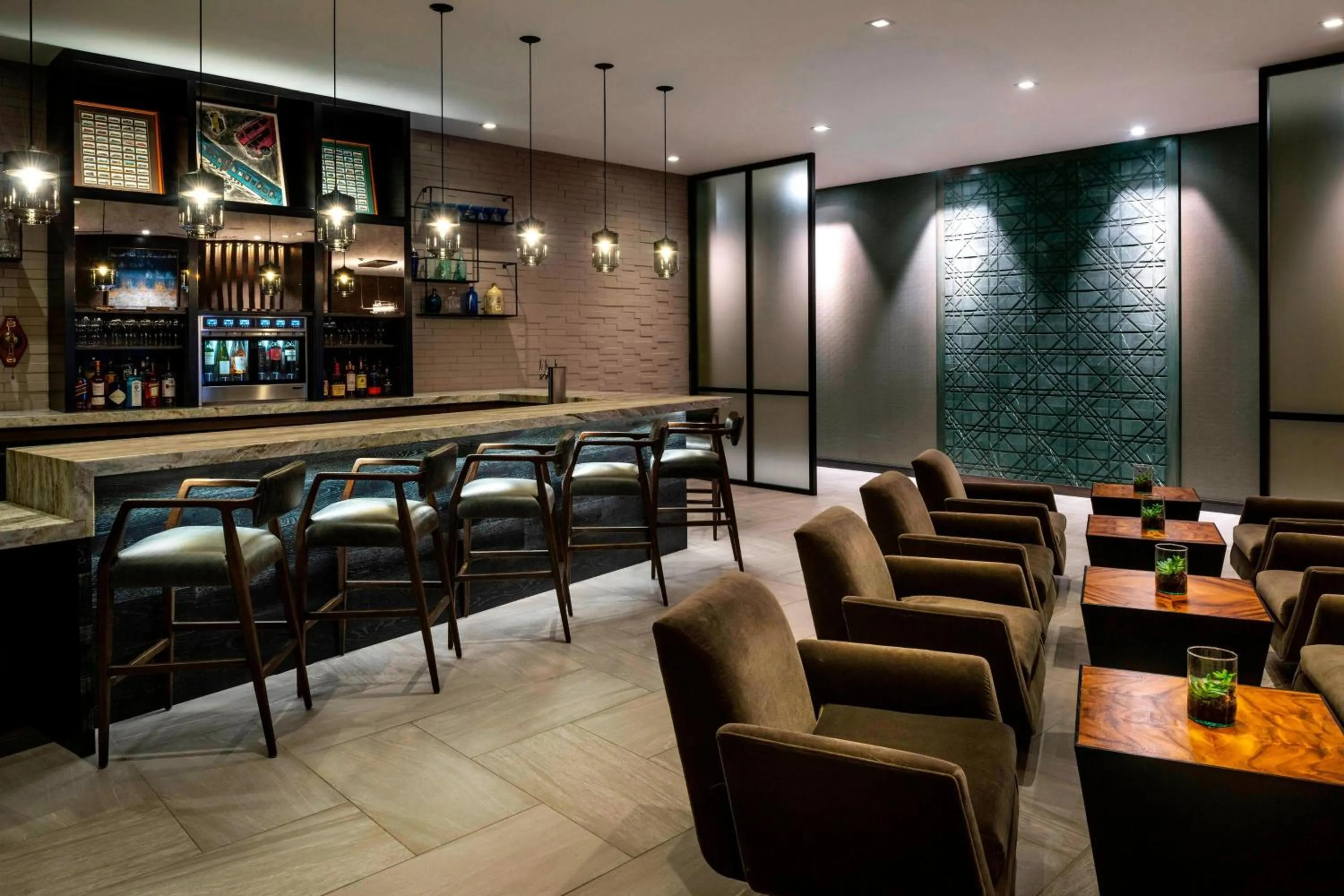 Lounge or bar in AC Hotel by Marriott Boston Cleveland Circle
