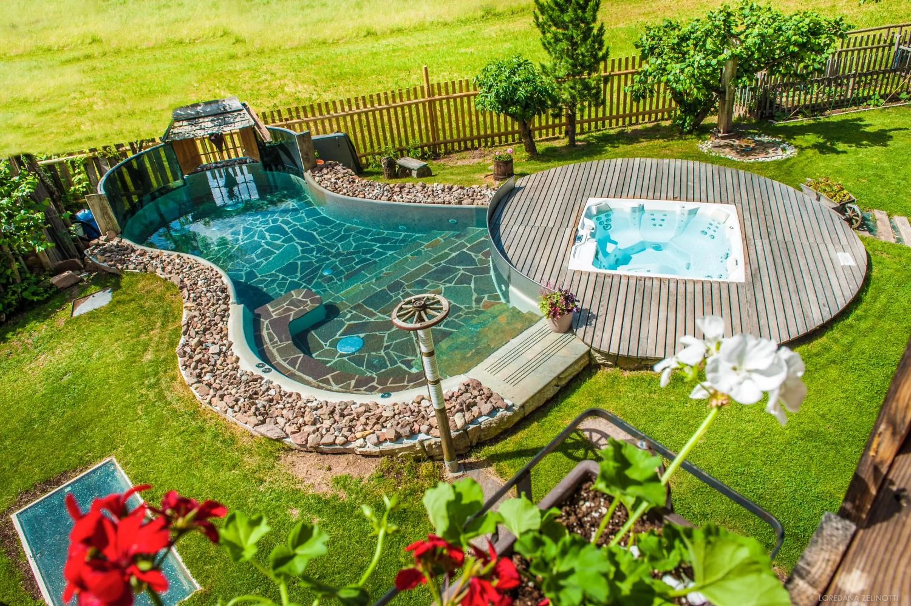 Pool view in Maso Franceschella