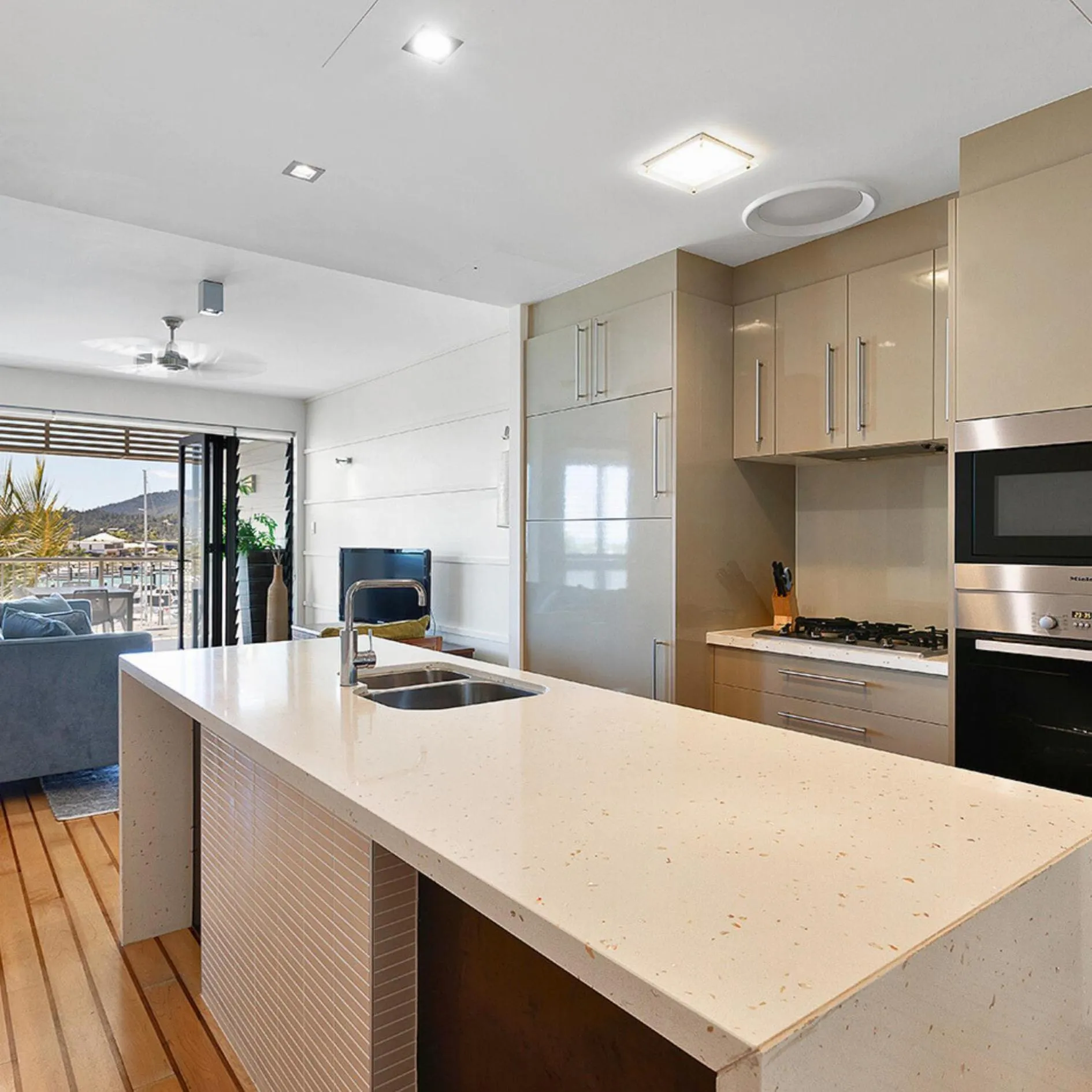 kitchen in The Boathouse Apartments