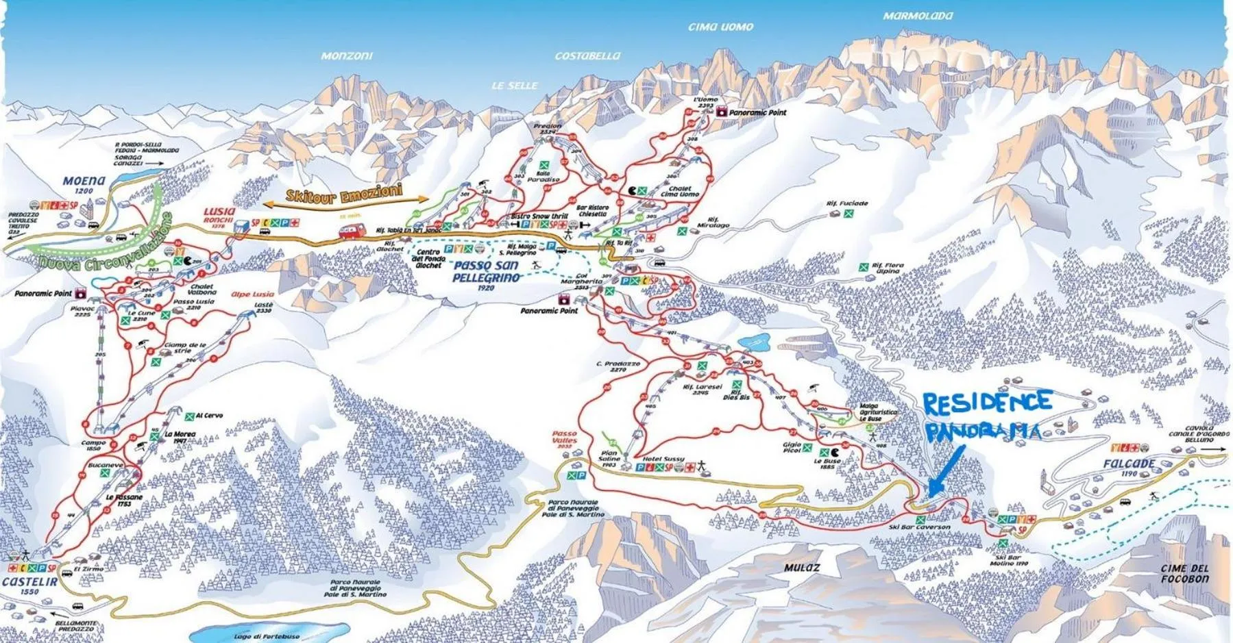 Skiing in Residence Panorama