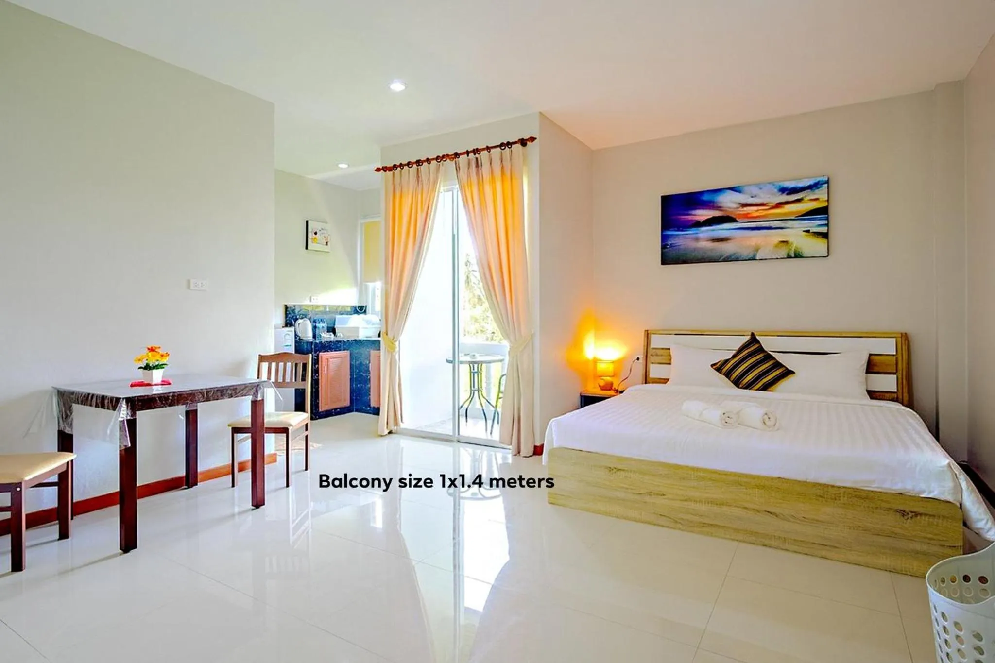 Balcony/Terrace, Bed in Maikhao Beach Residence
