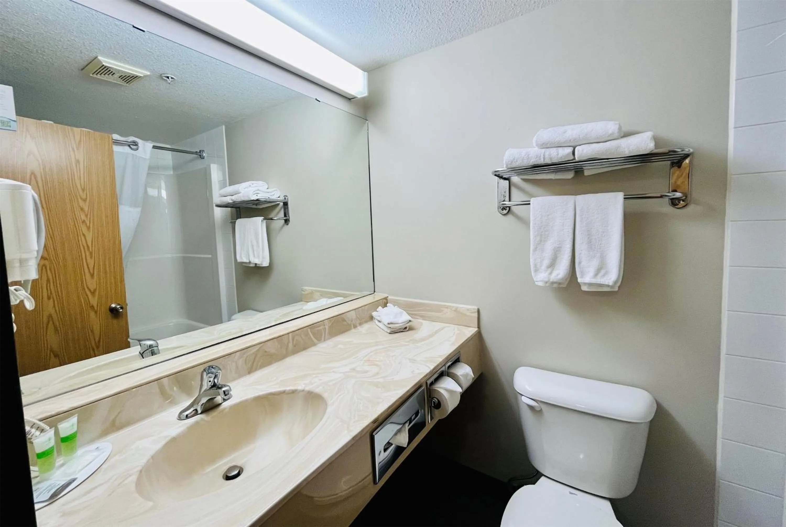 Bathroom in Super 8 by Wyndham Grande Prairie