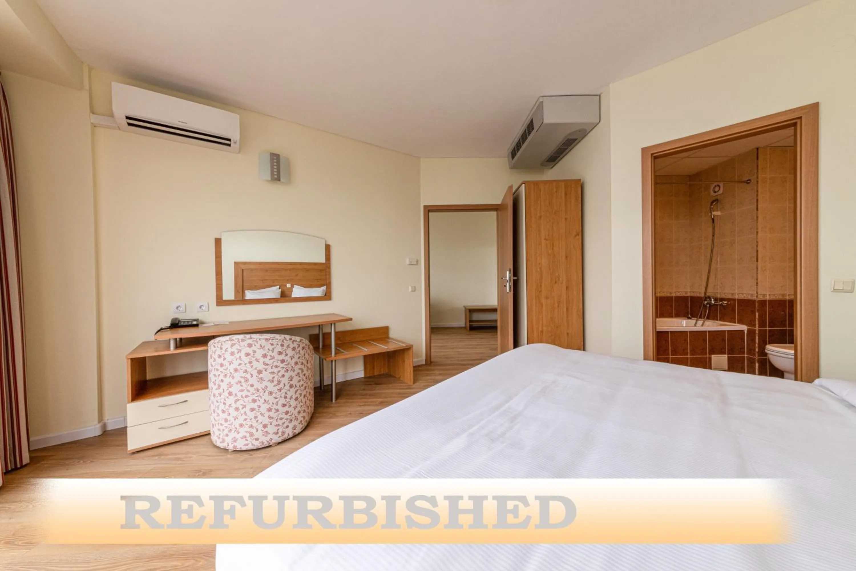 Bed in Helios Spa Hotel- All Inclusive , Newly Refurbished Rooms with Private AC, Pools and Water Fun for Kids