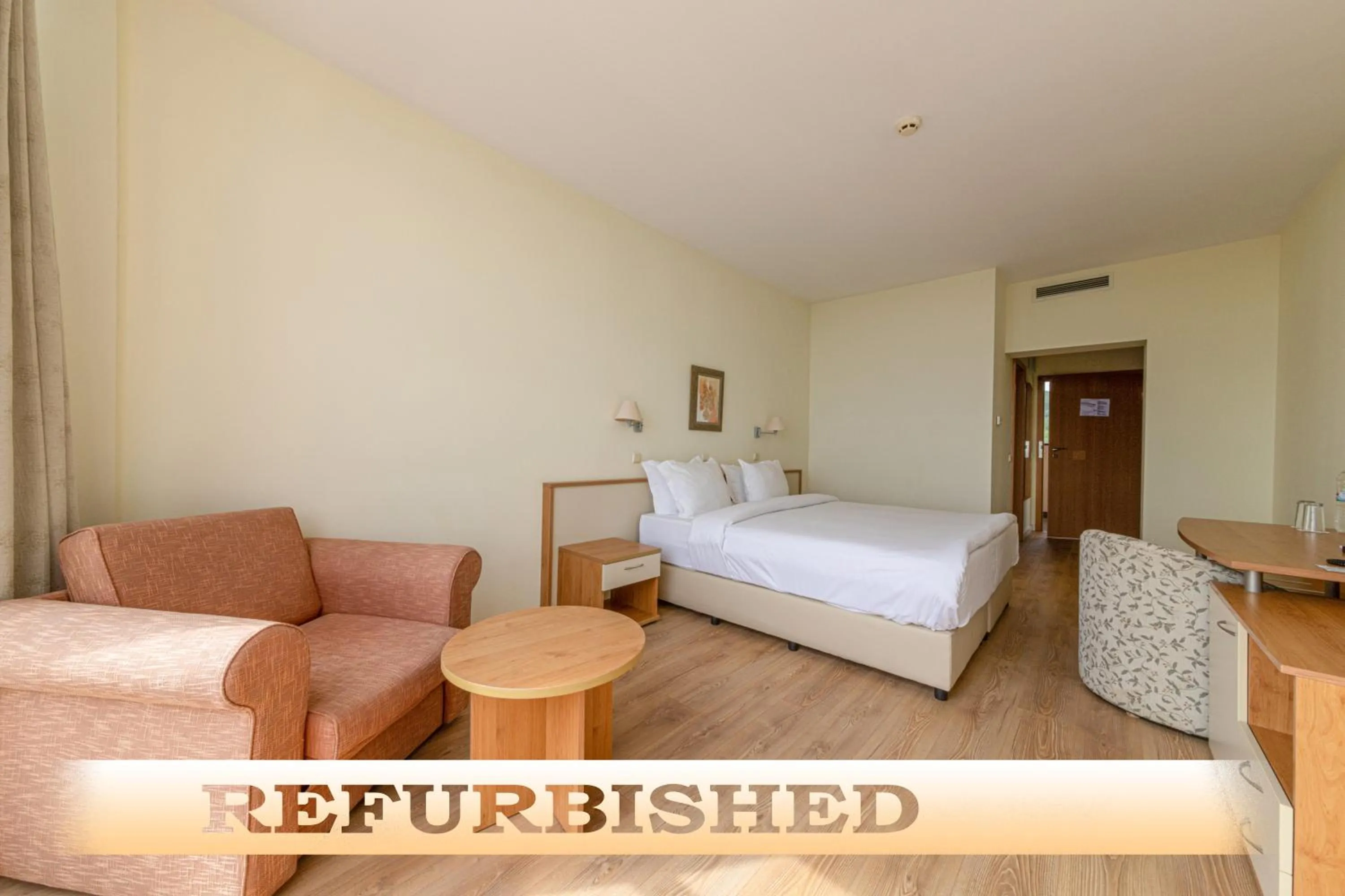 Bed in Helios Spa Hotel- All Inclusive , Newly Refurbished Rooms with Private AC, Pools and Water Fun for Kids