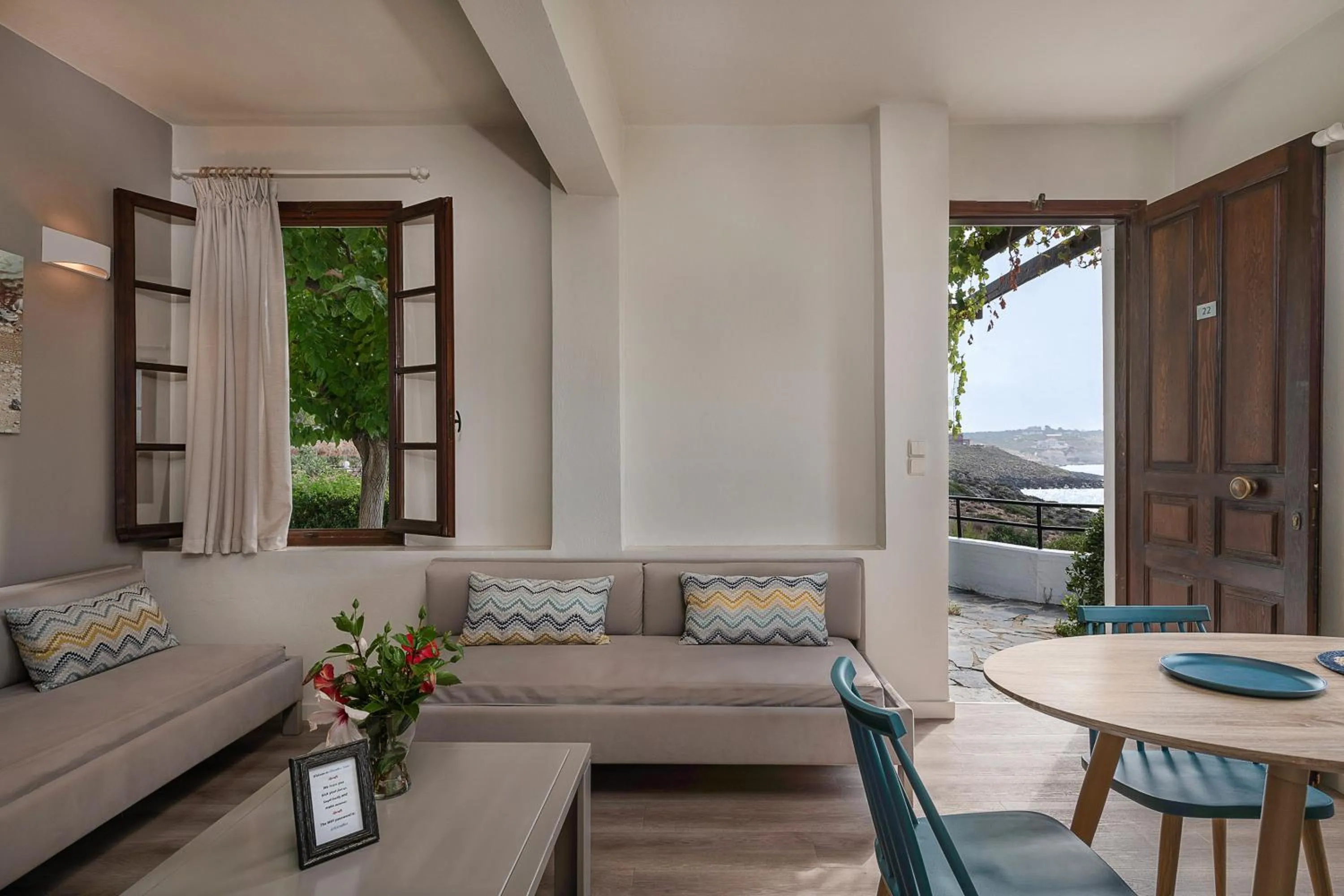 Living room in Alianthos Suites