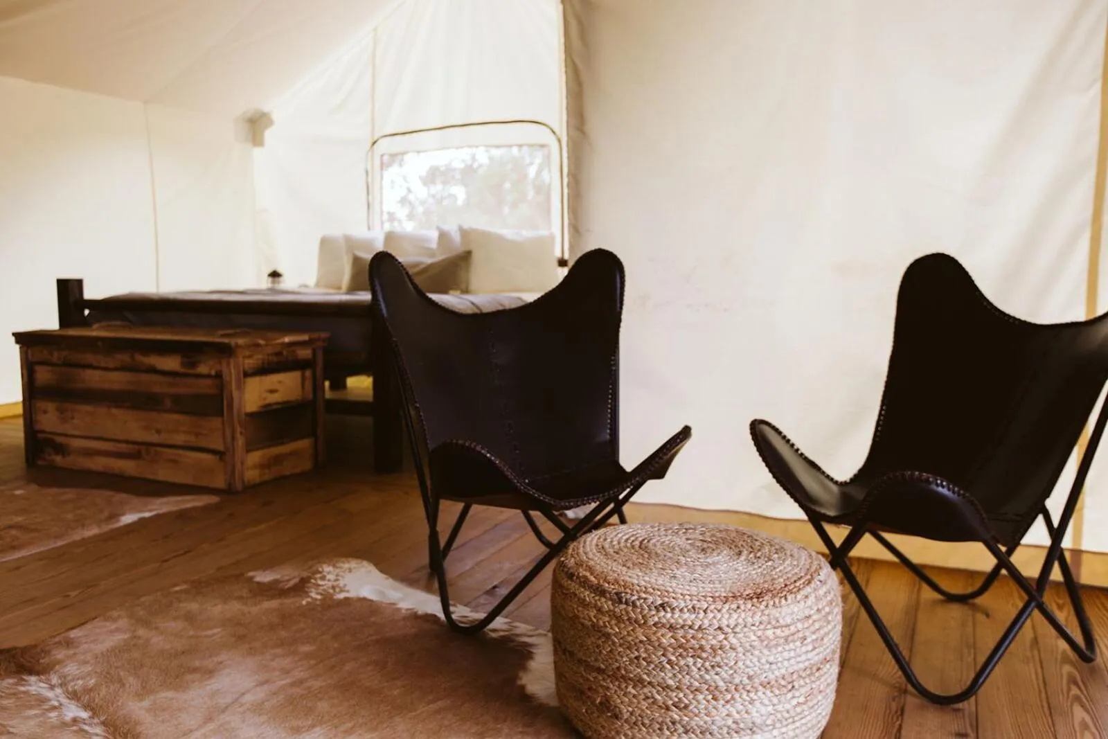 Seating area in Under Canvas Mount Rushmore