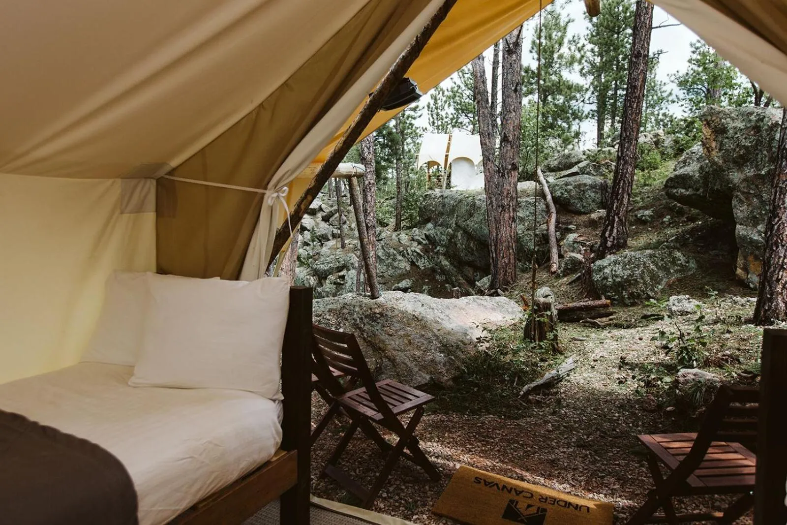 View (from property/room), Bed in Under Canvas Mount Rushmore