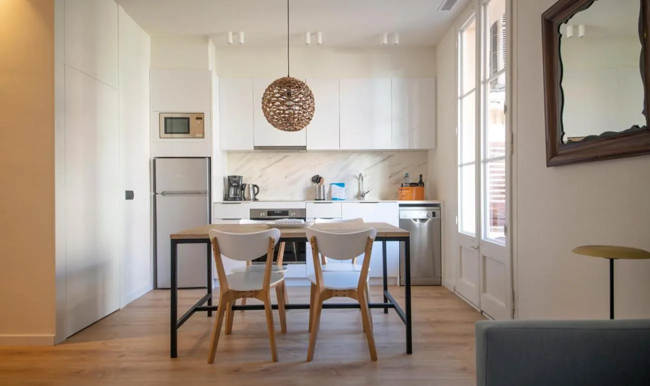 kitchen in You Stylish City Center Apartments