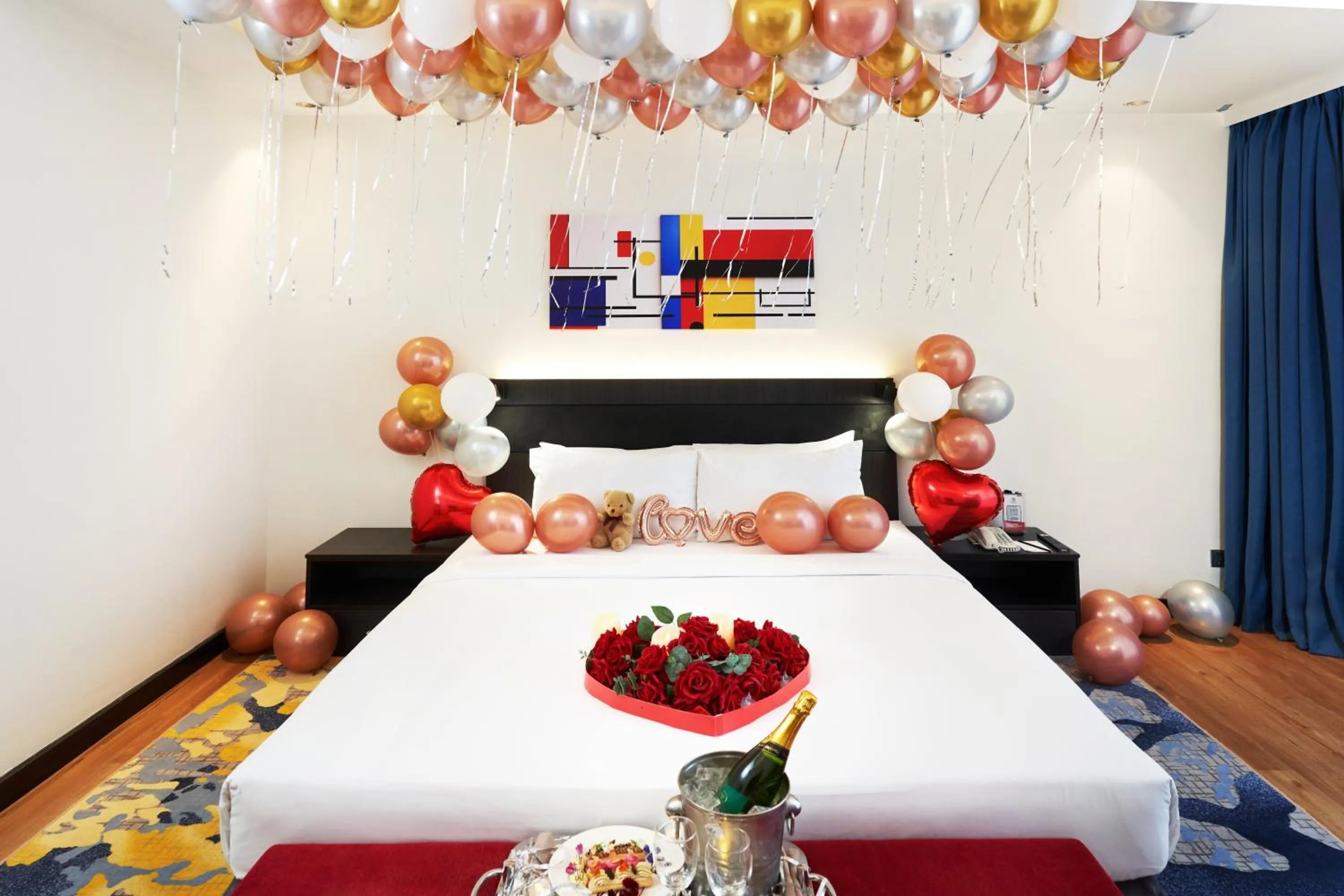 Decorative detail, Bed in Bespoke Hotel Puchong