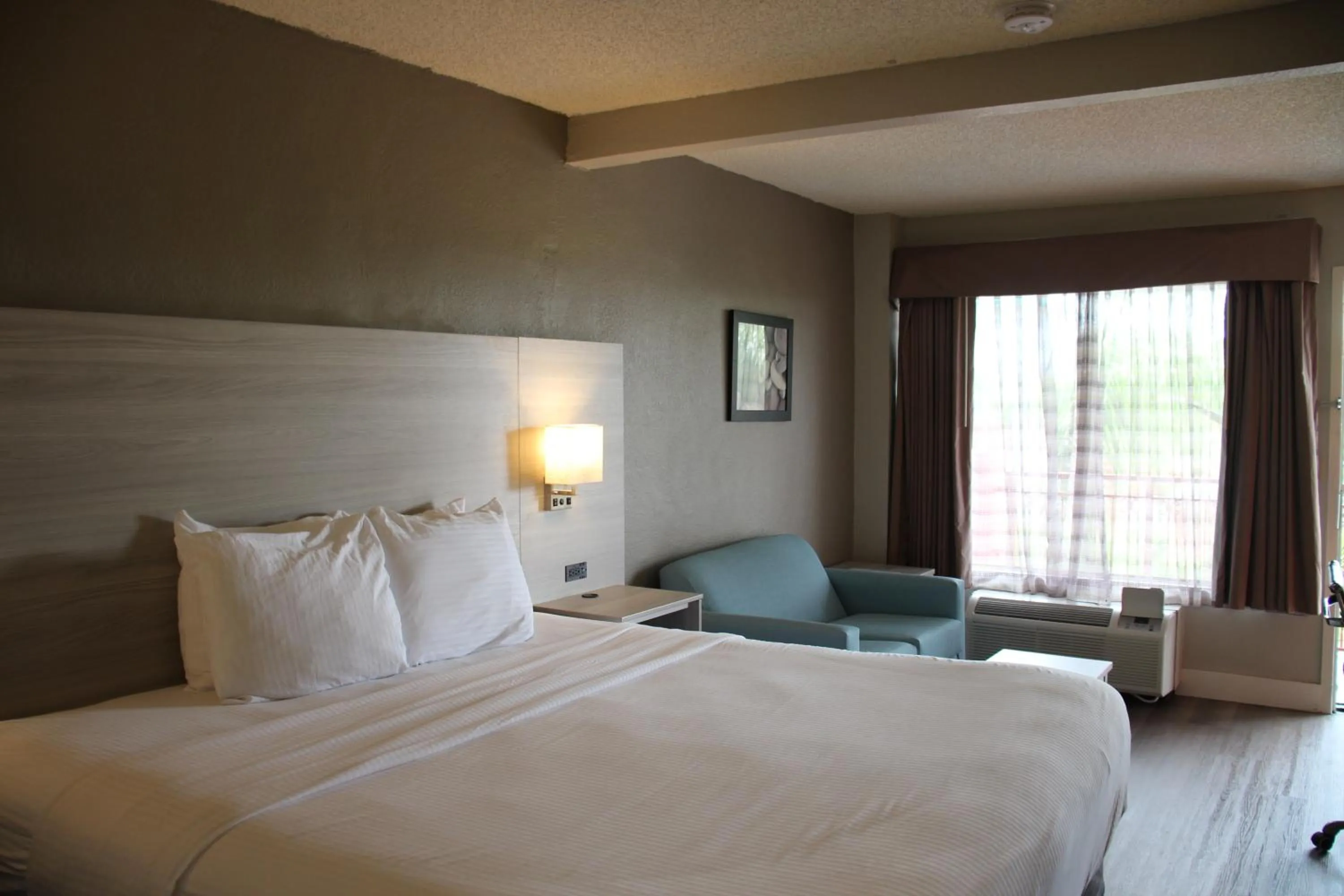 Living room, Bed in Boca Suites Deerfield Beach; SureStay Collection by BW