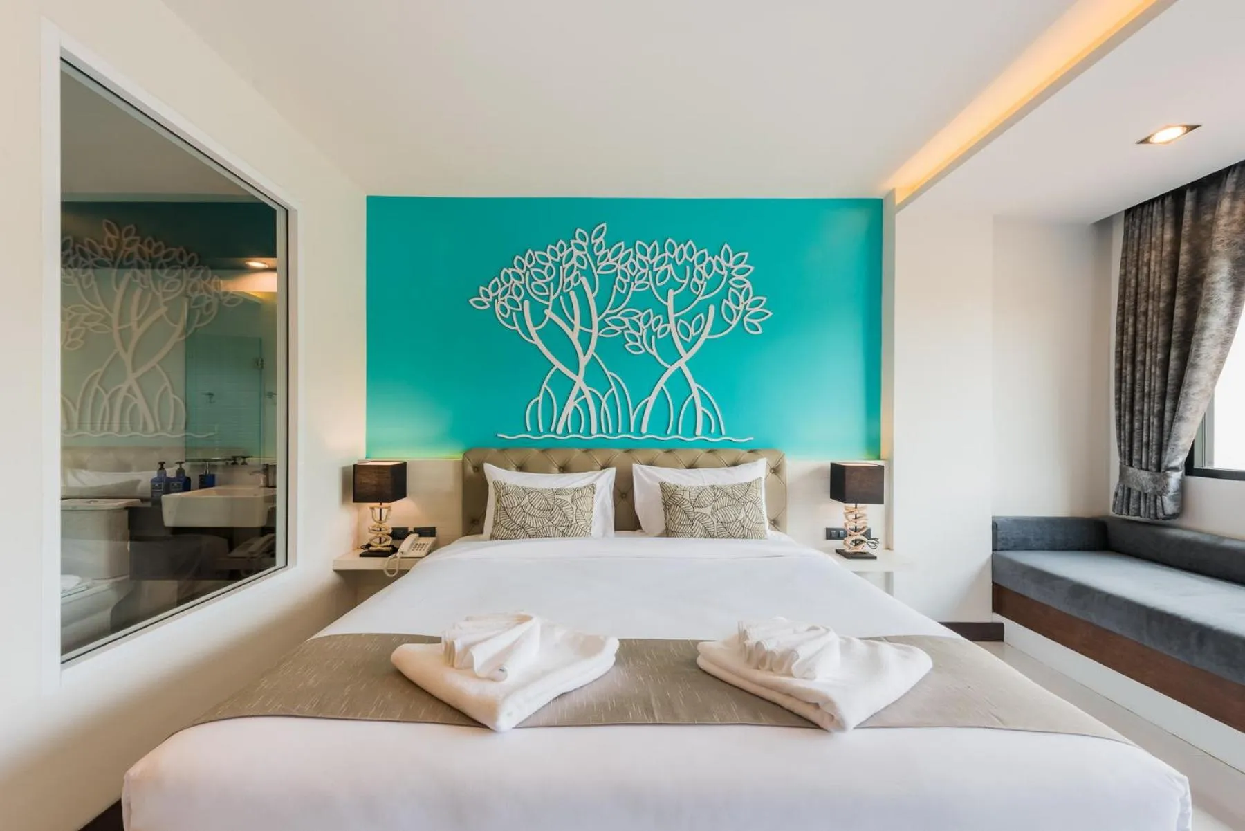 Bed in River Front Krabi Hotel