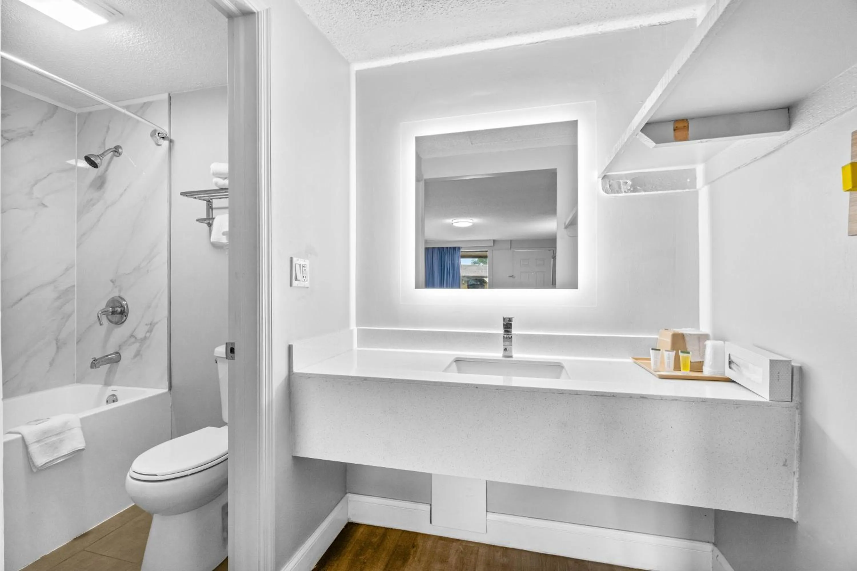 Bathroom in Super 8 by Wyndham Lantana West Palm Beach