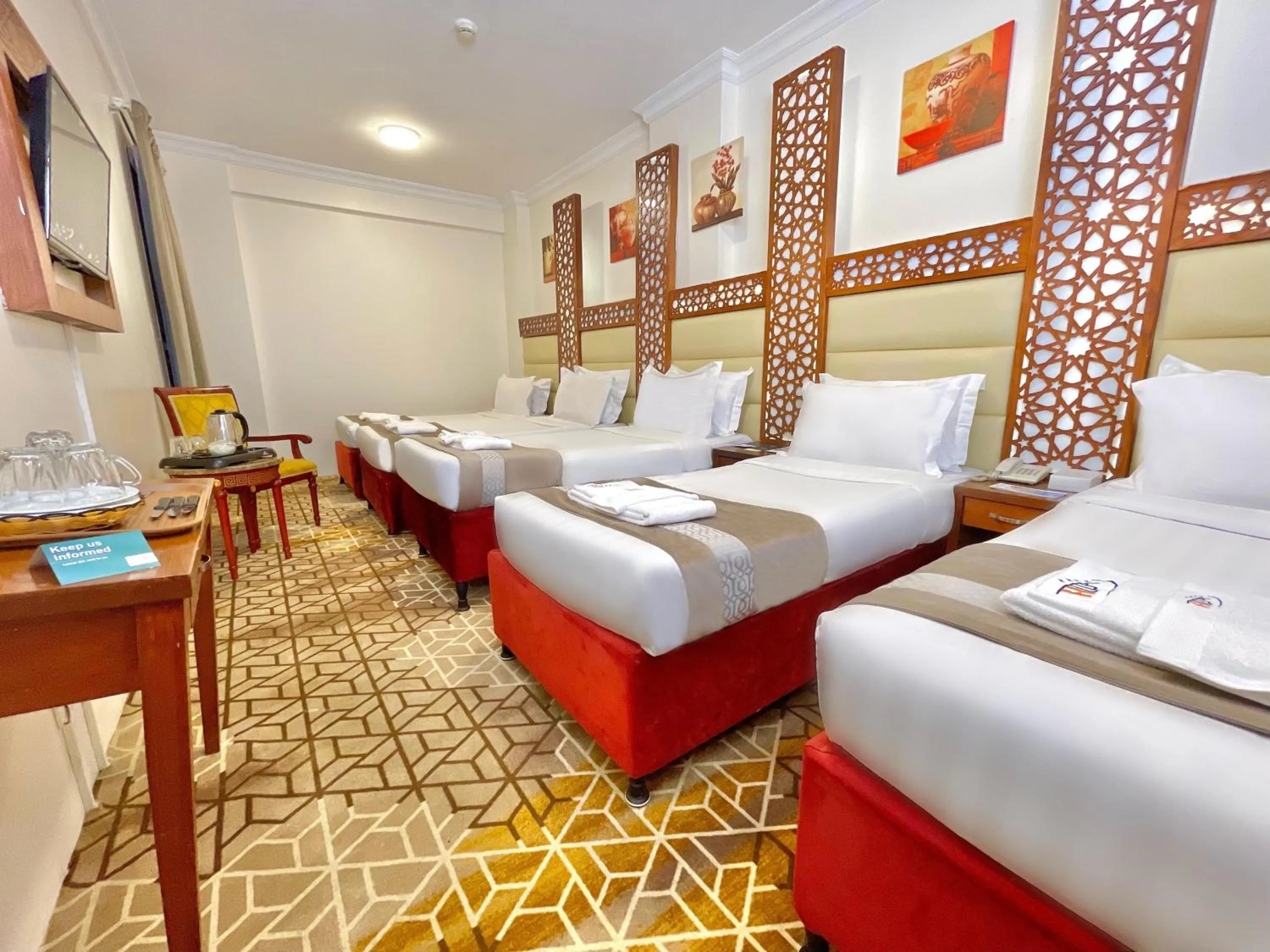 View (from property/room), Bed in Rawdhat Al Mukhtara Hotel