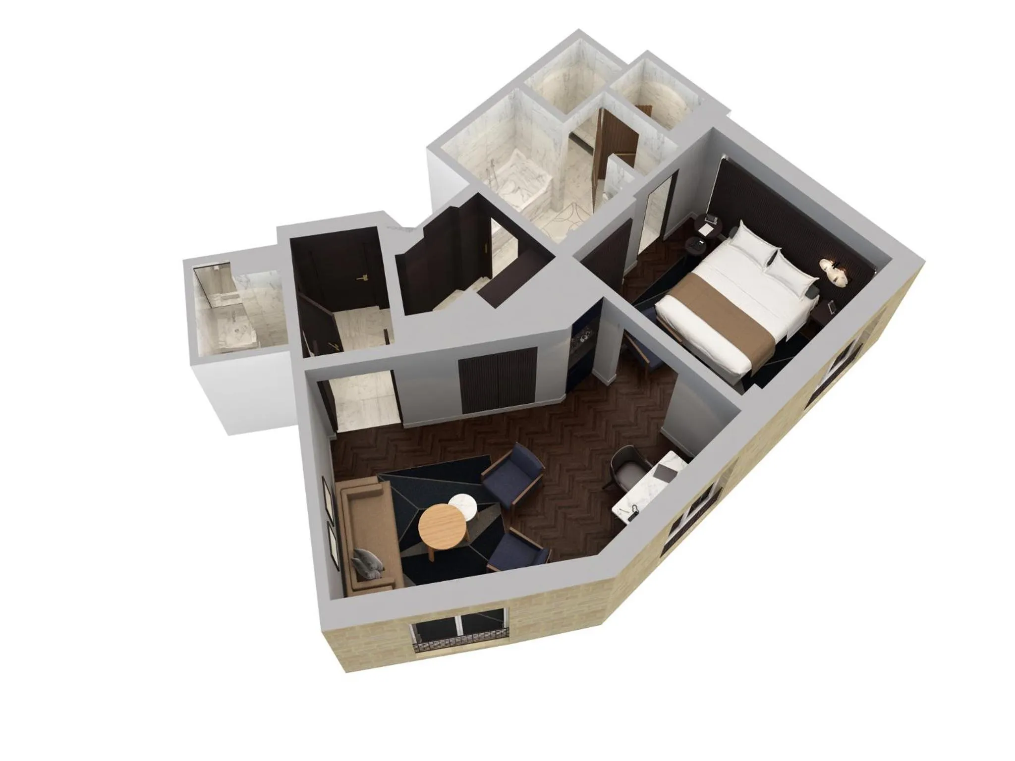 Floor plan, Bed in Mandarin Oriental Lutetia, Paris