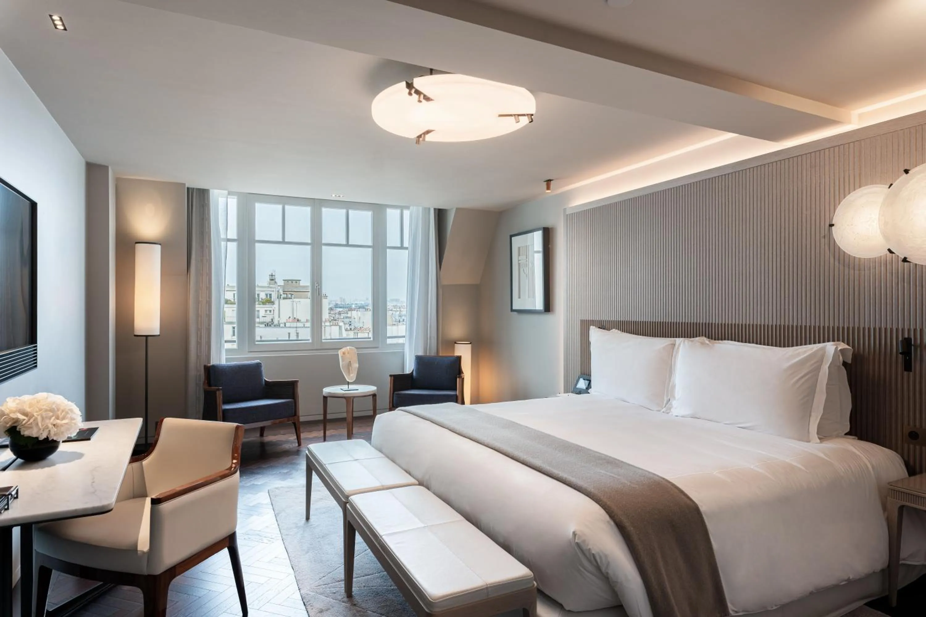 Bedroom, Bed in Mandarin Oriental Lutetia, Paris