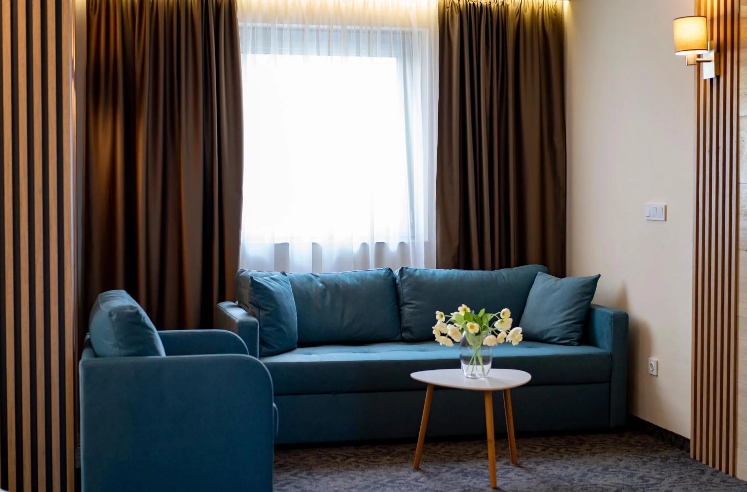 Seating area in Aqua Hotel