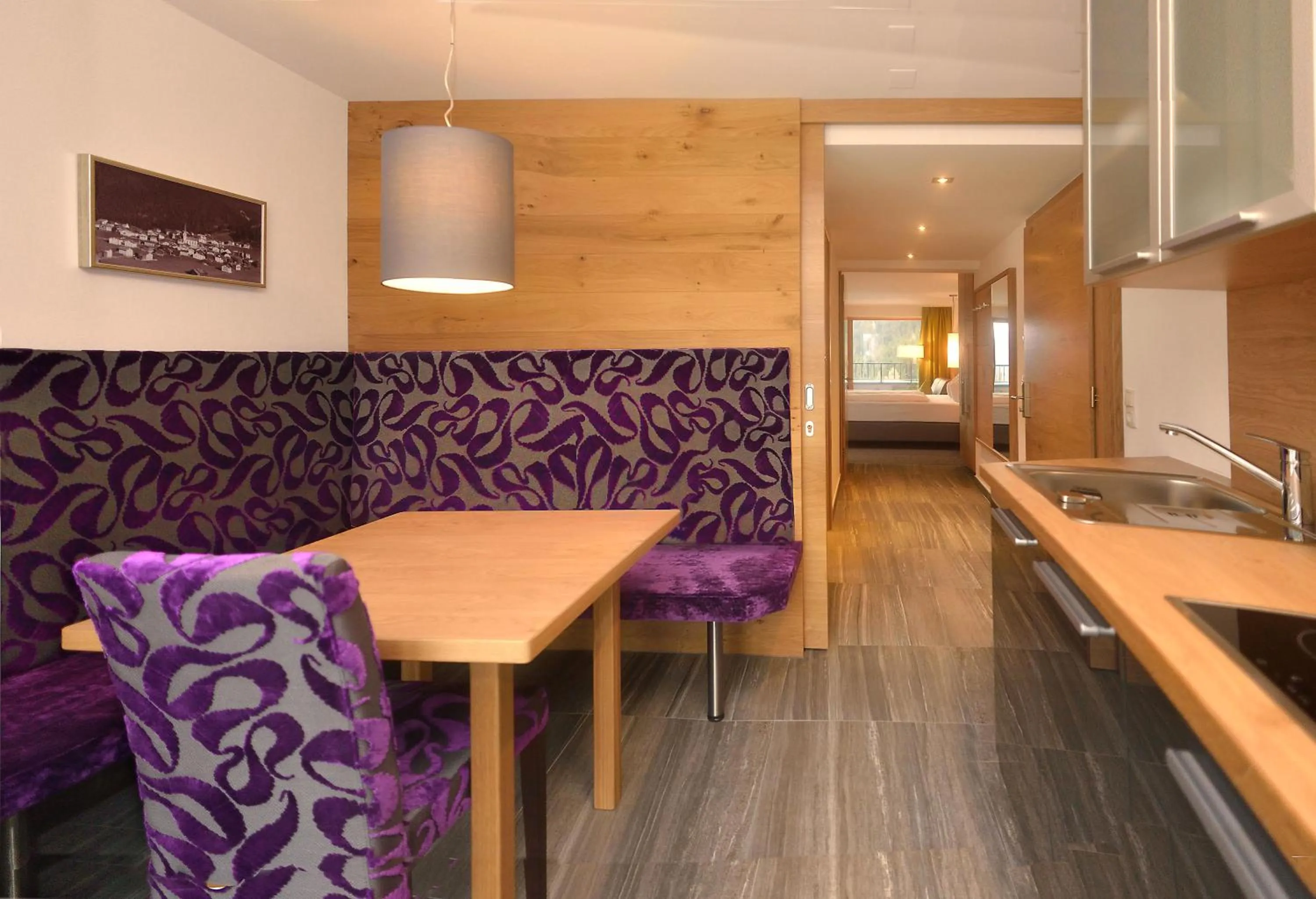 Kitchen or kitchenette in Hotel Garni Fimba