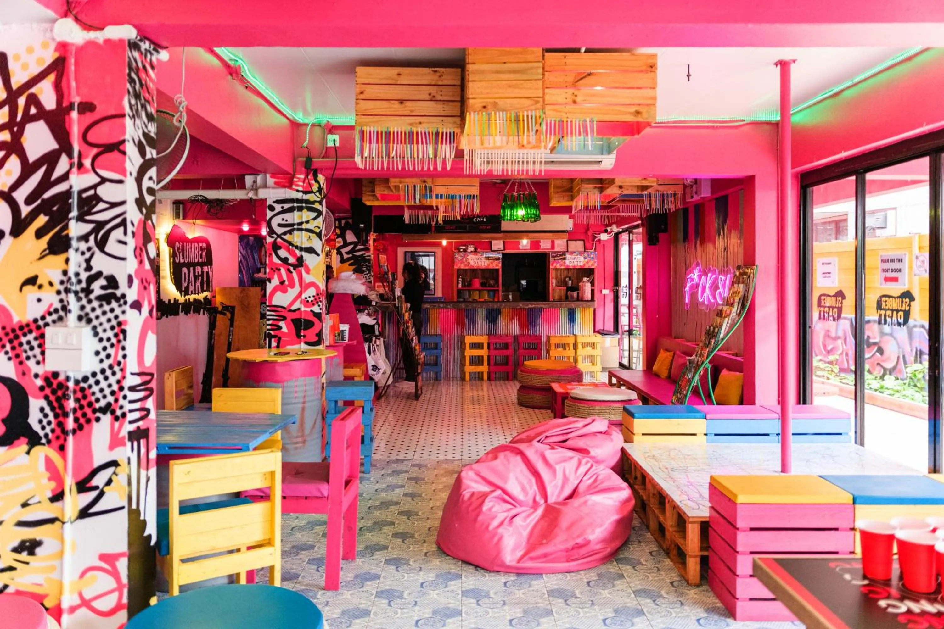 Seating area in Slumber Party Chiang Mai