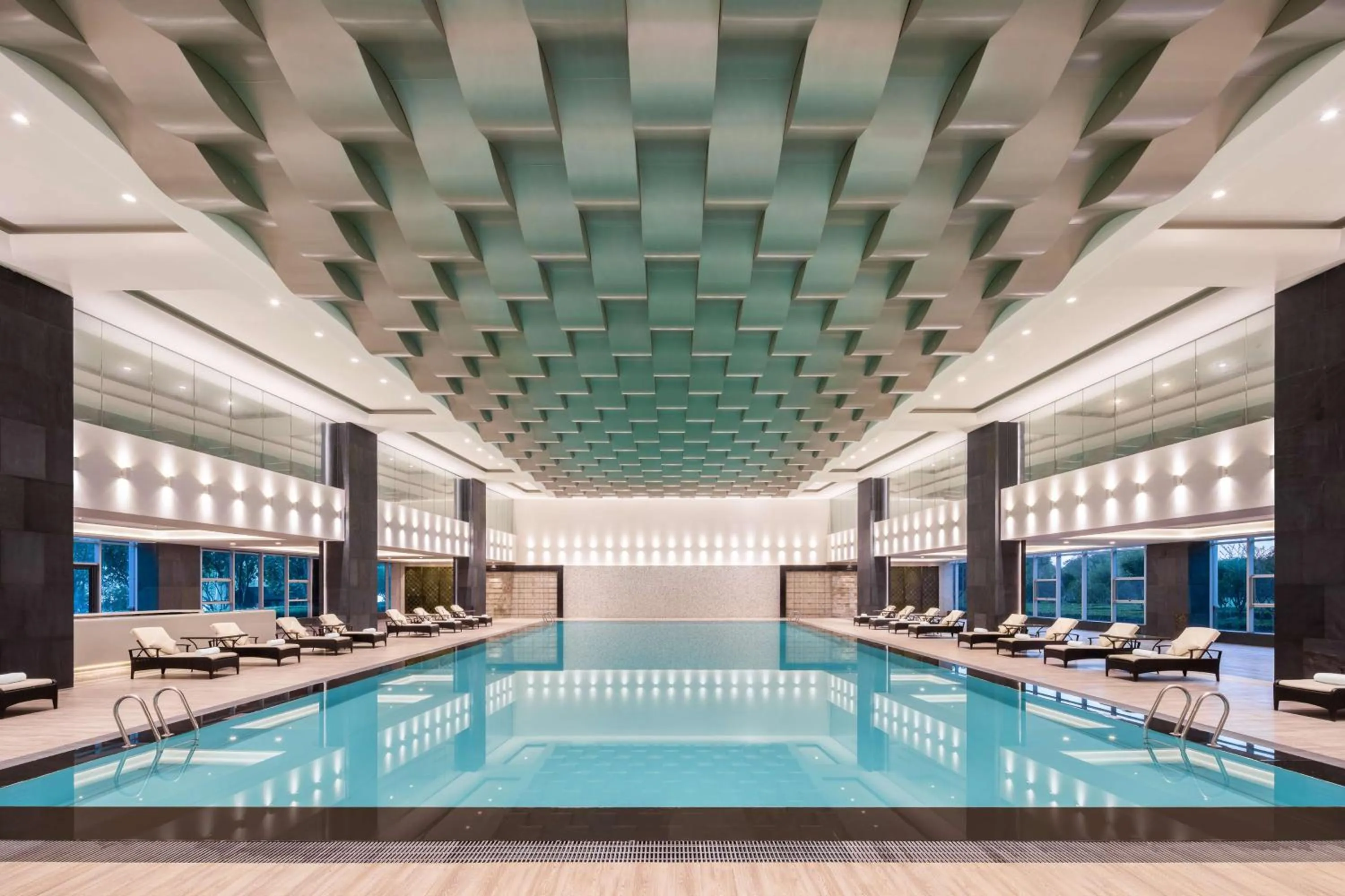 Pool view in Radisson Blu Hotel Wuhan ETD Zone