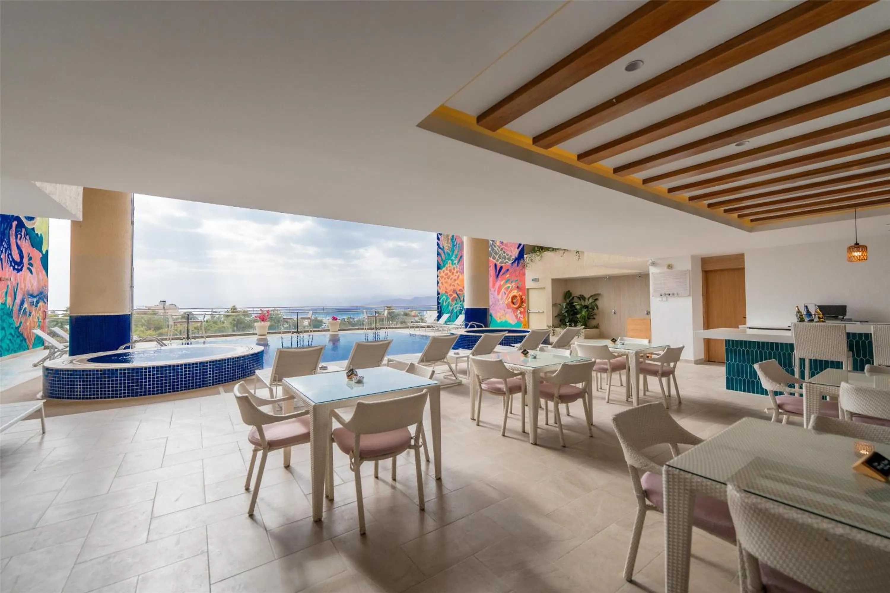 Pool view in DoubleTree by Hilton Hotel Aqaba