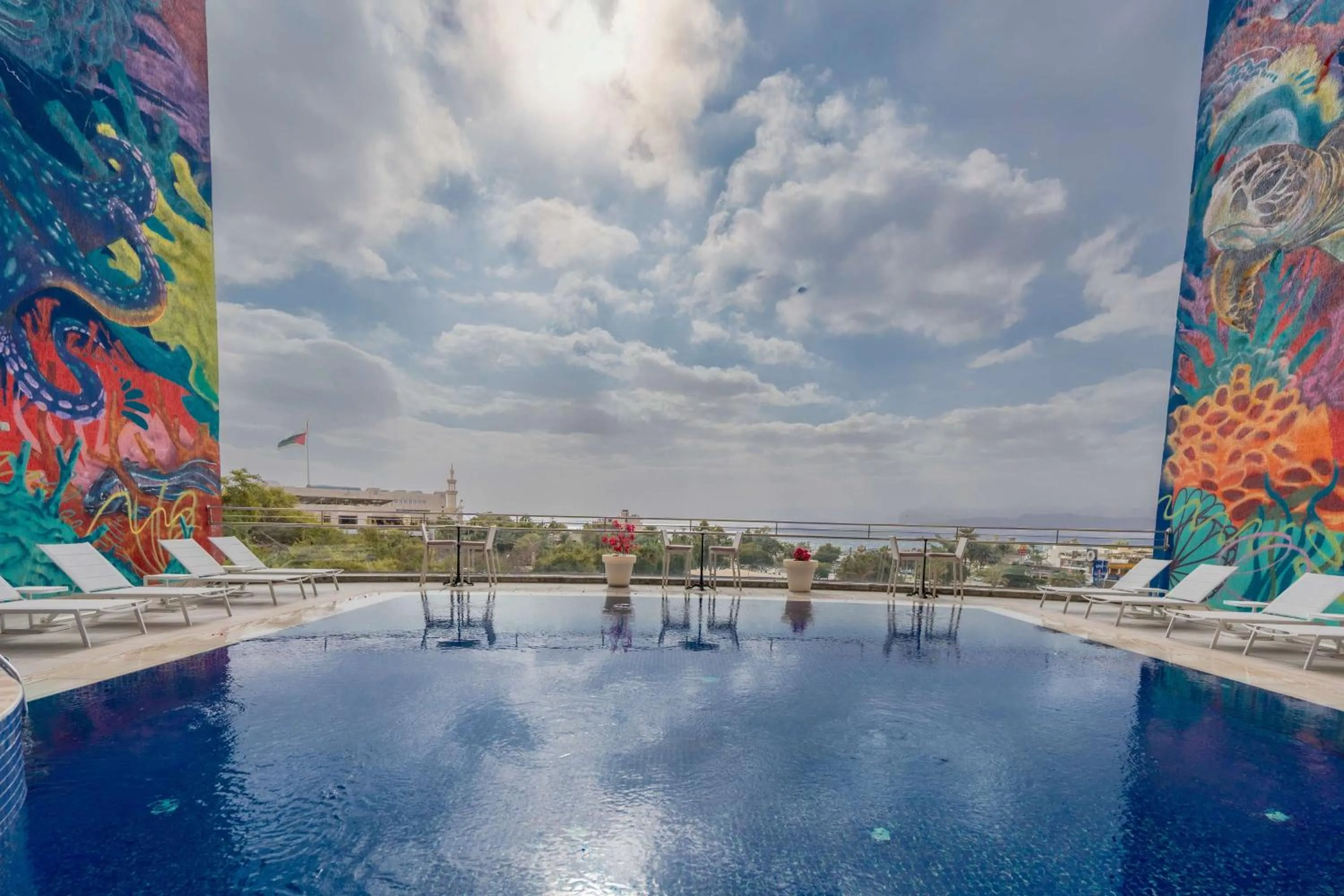 Pool view in DoubleTree by Hilton Hotel Aqaba