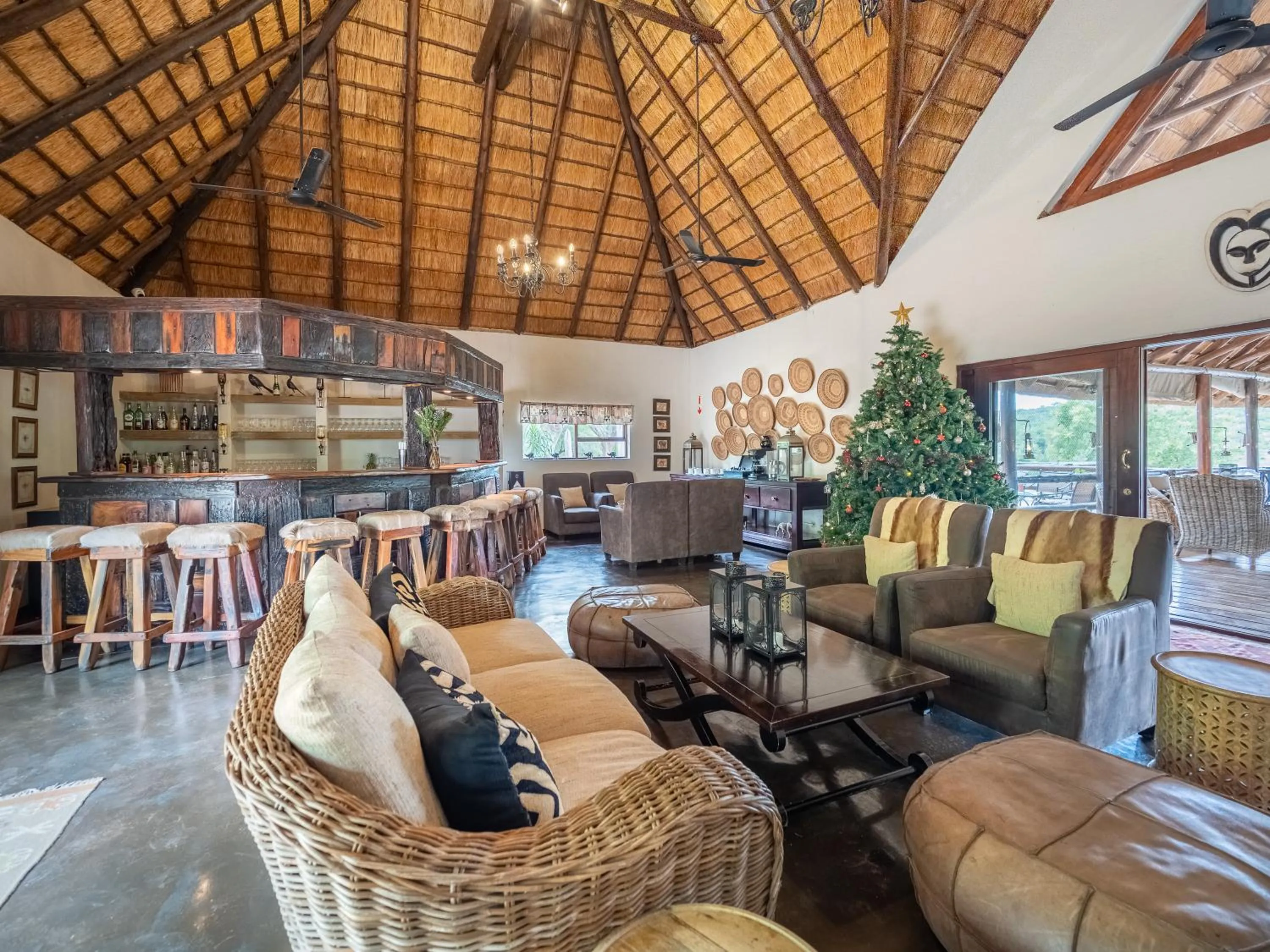 Living room in Nyati Safari Lodge