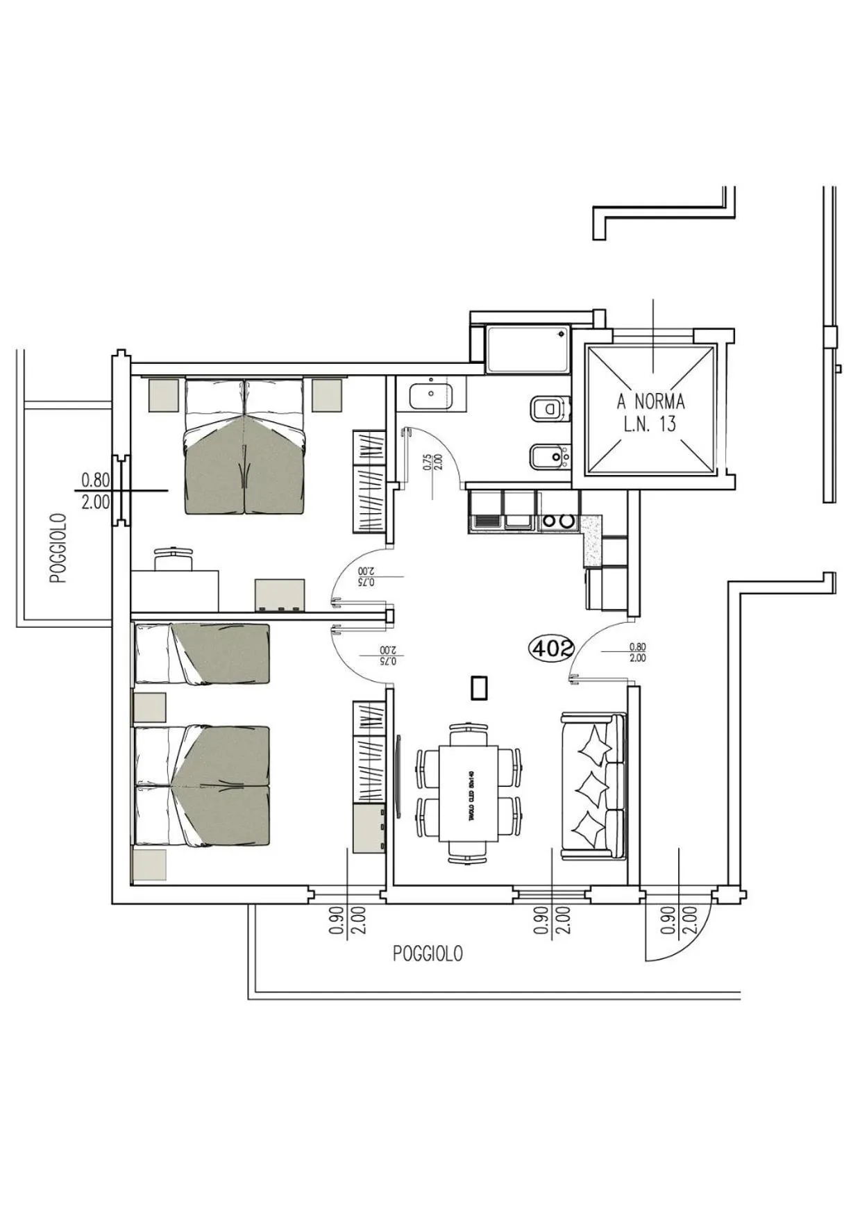 Floor plan in Residence Miramonti
