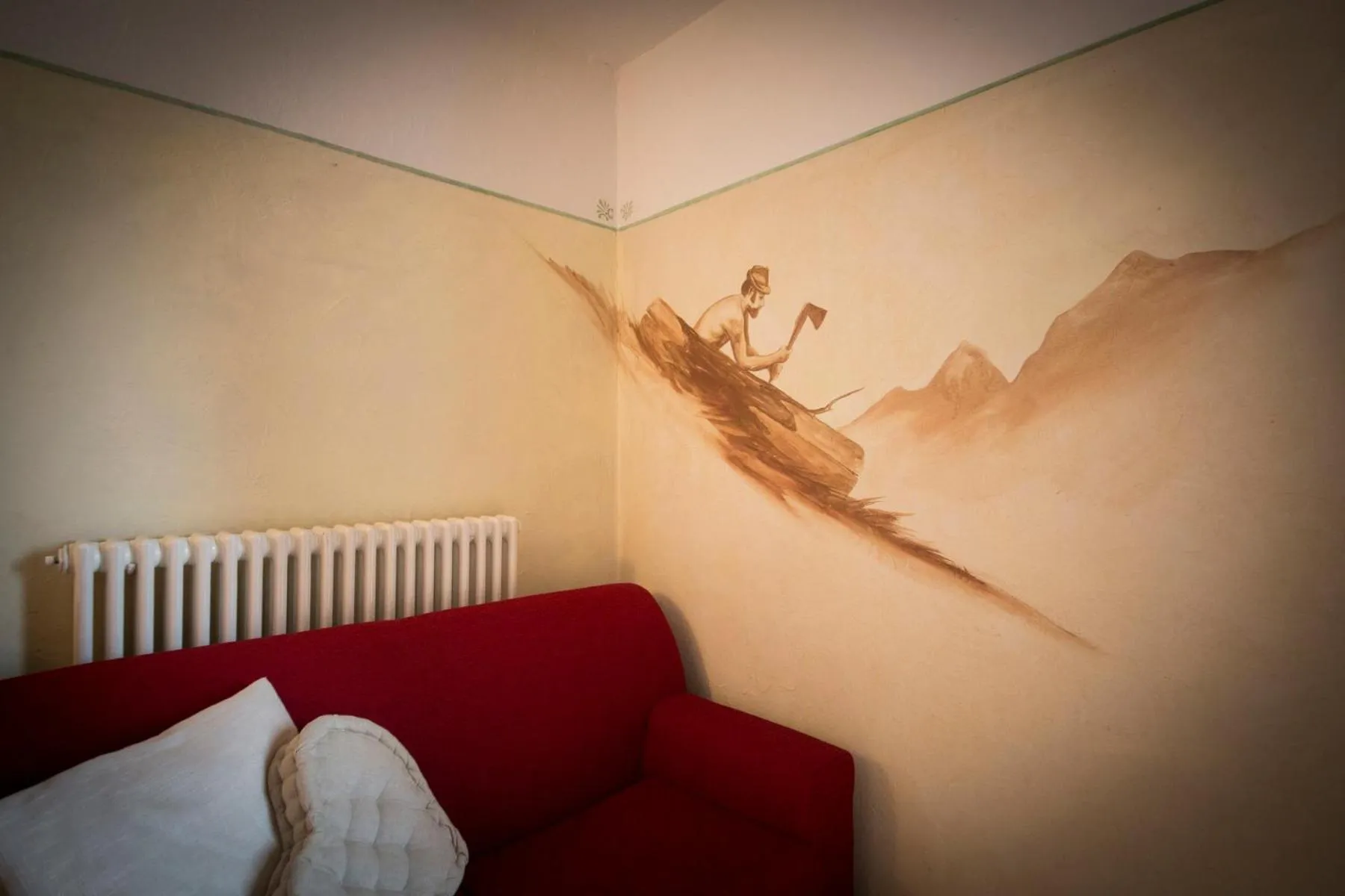 Living room, Bed in Residence Miramonti