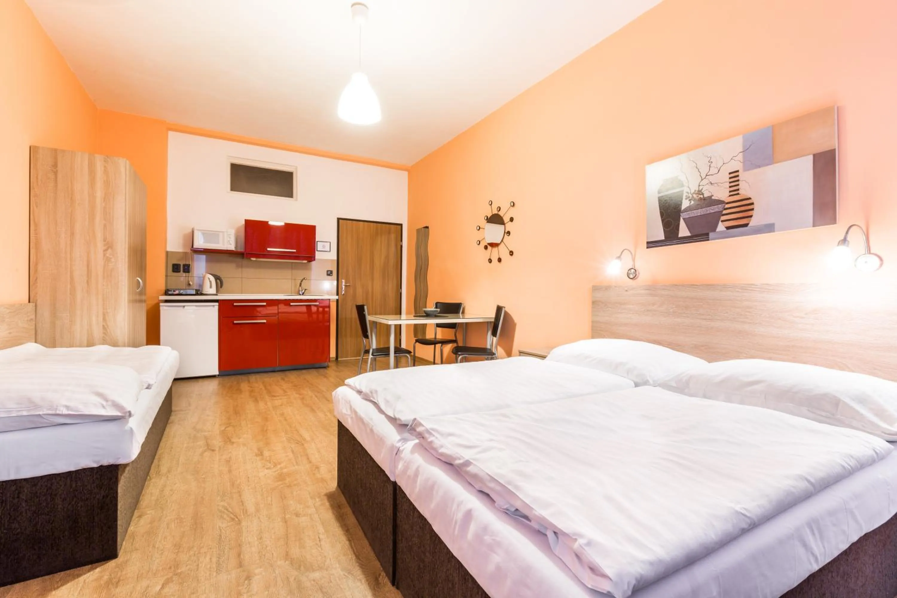 Kitchen or kitchenette, Bed in Rezidence Davids Apartments