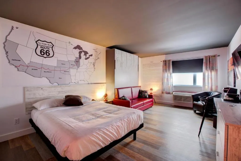 Bed in Hotel Historique et Manoir Route 66