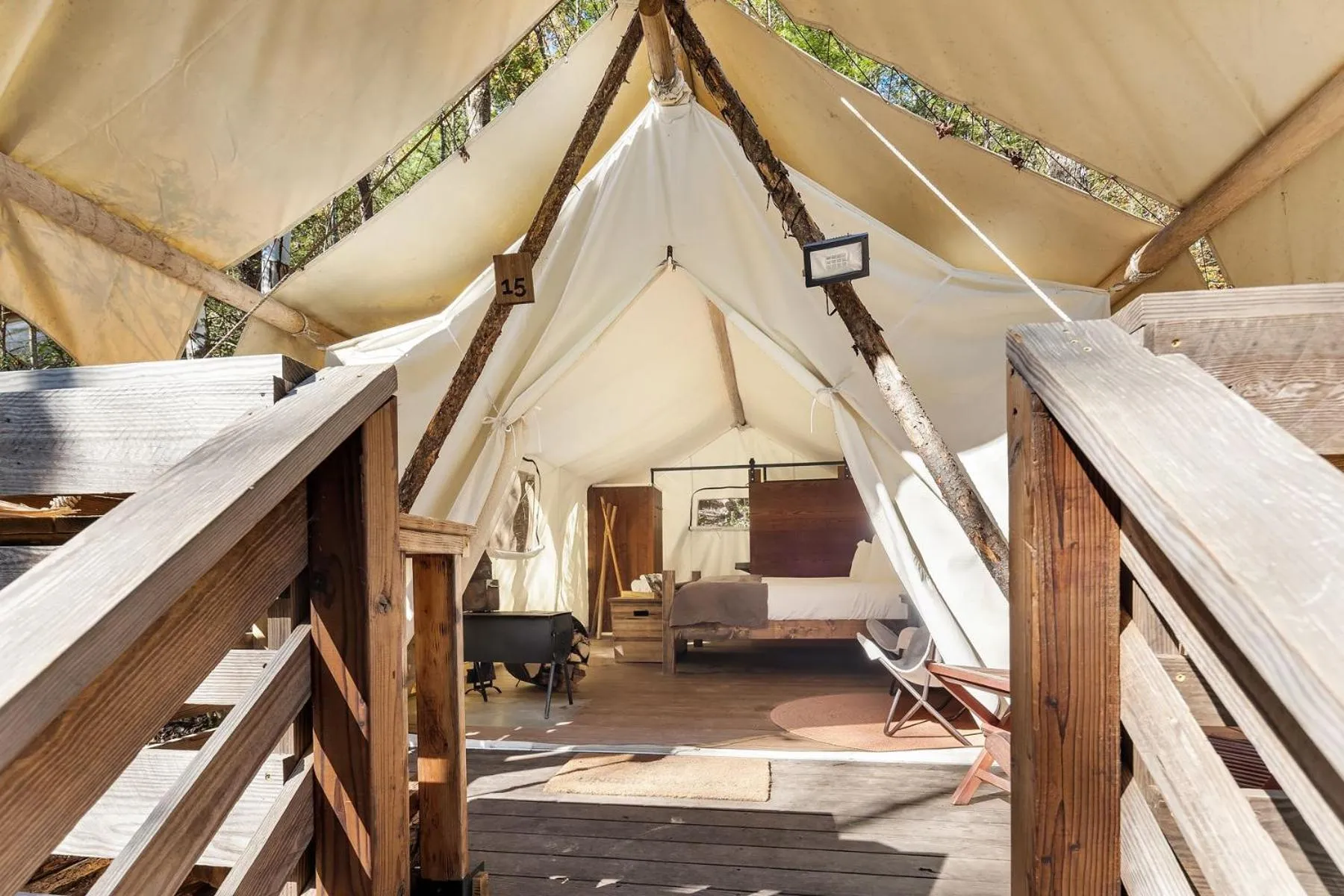 Property building, Bed in Under Canvas Great Smoky Mountains