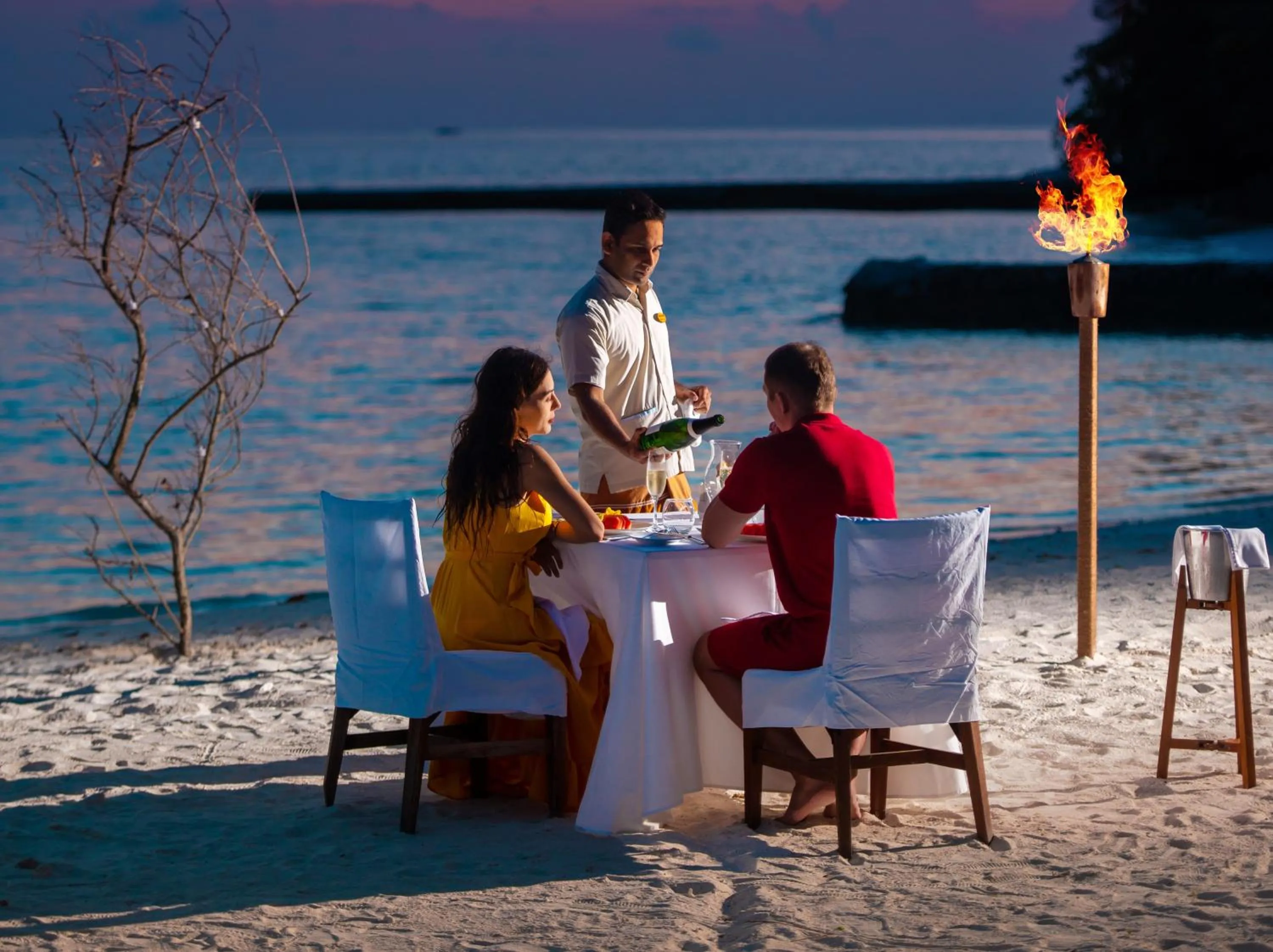 Dining area in Makunudu Island- An Intimate Hideaway