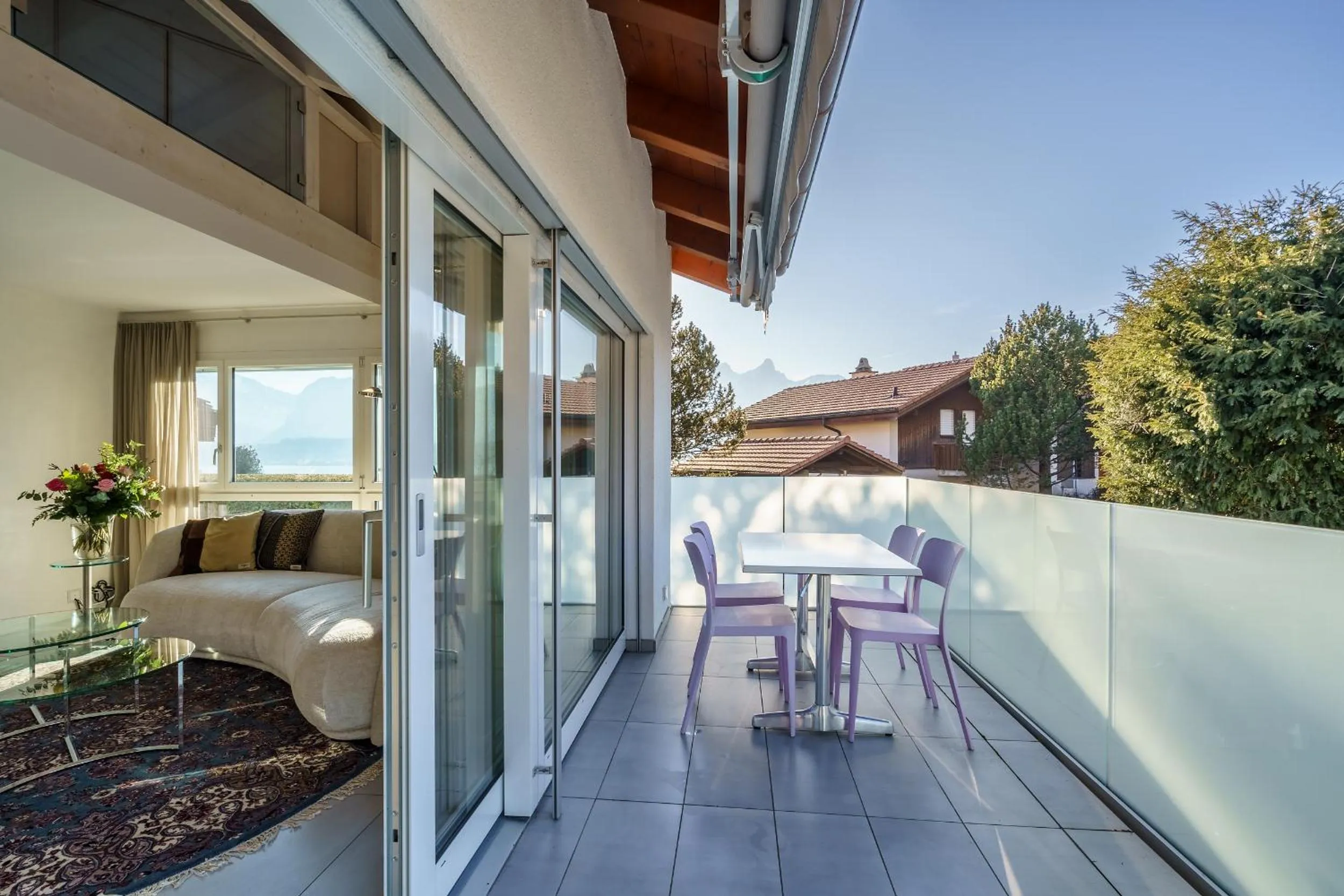 Balcony/Terrace in Schönbühl Hotel & Restaurant Lake Thun