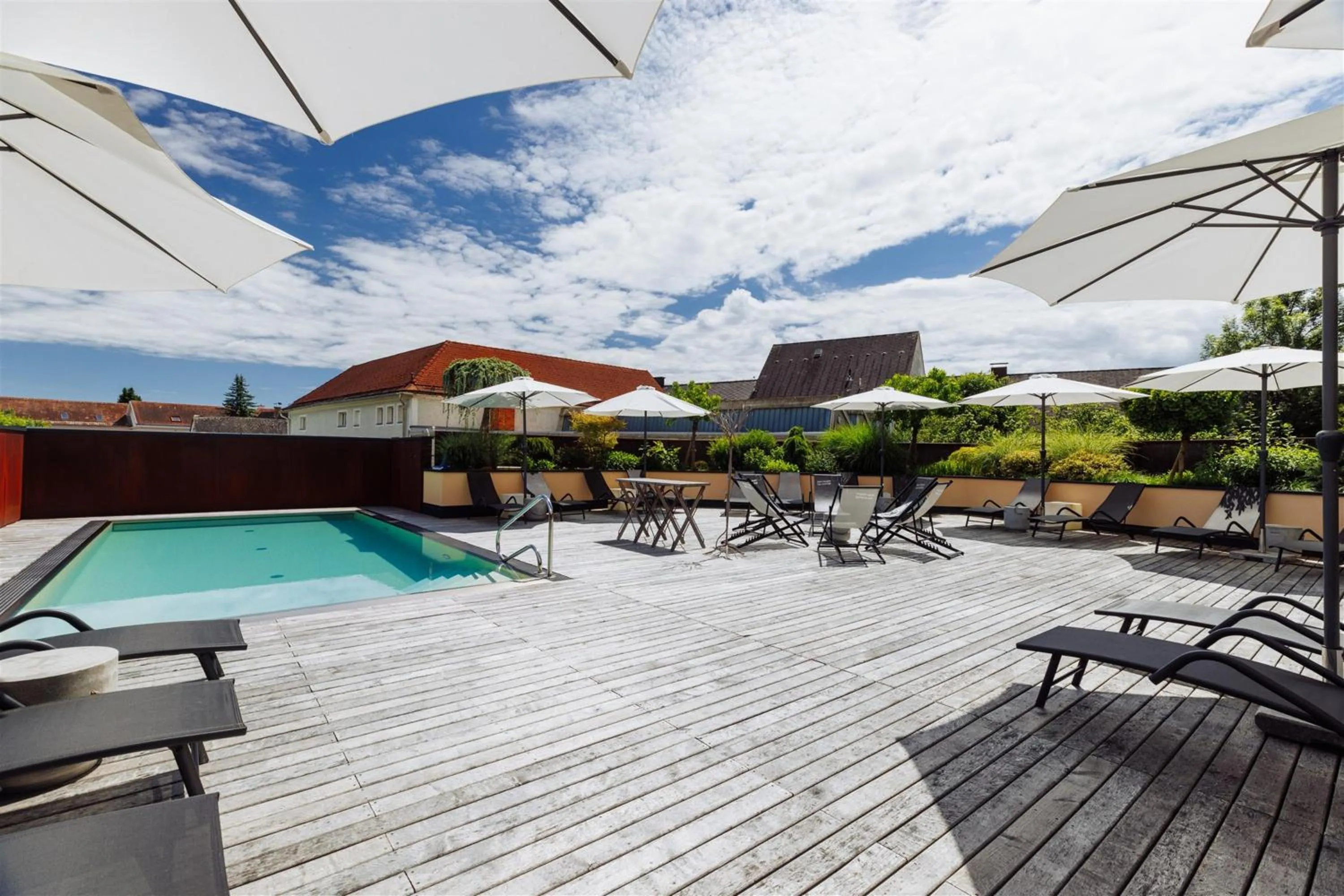 Pool view in Hotel Stainzerhof